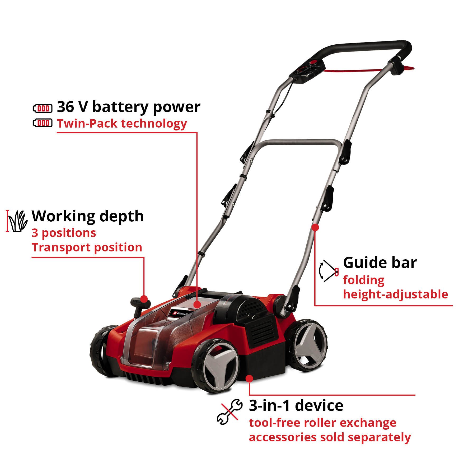 Plenlufter Einhell GE-SC 36/35 Li Uten Batteri og Lader