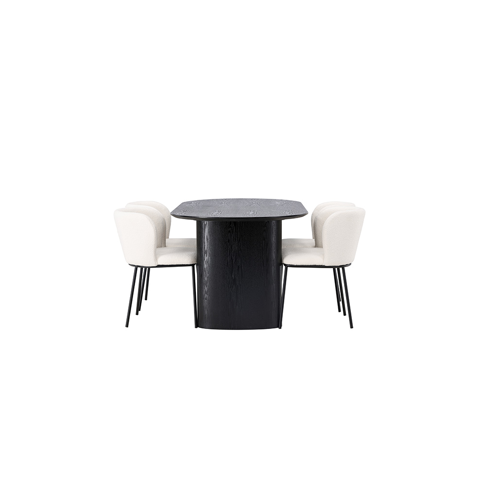 Spisegruppe Venture Home Isolde med 4 stk Edina Stoler