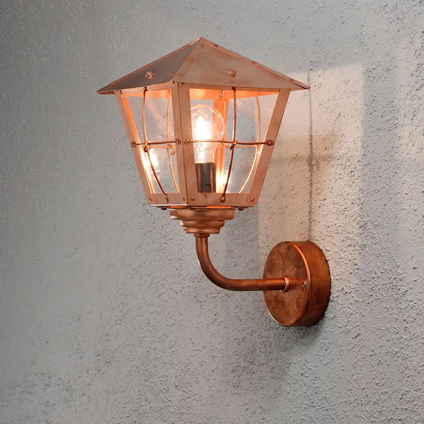 Vegglampe Gnosjö Konstsmide Fenix Opp E27 Kobber