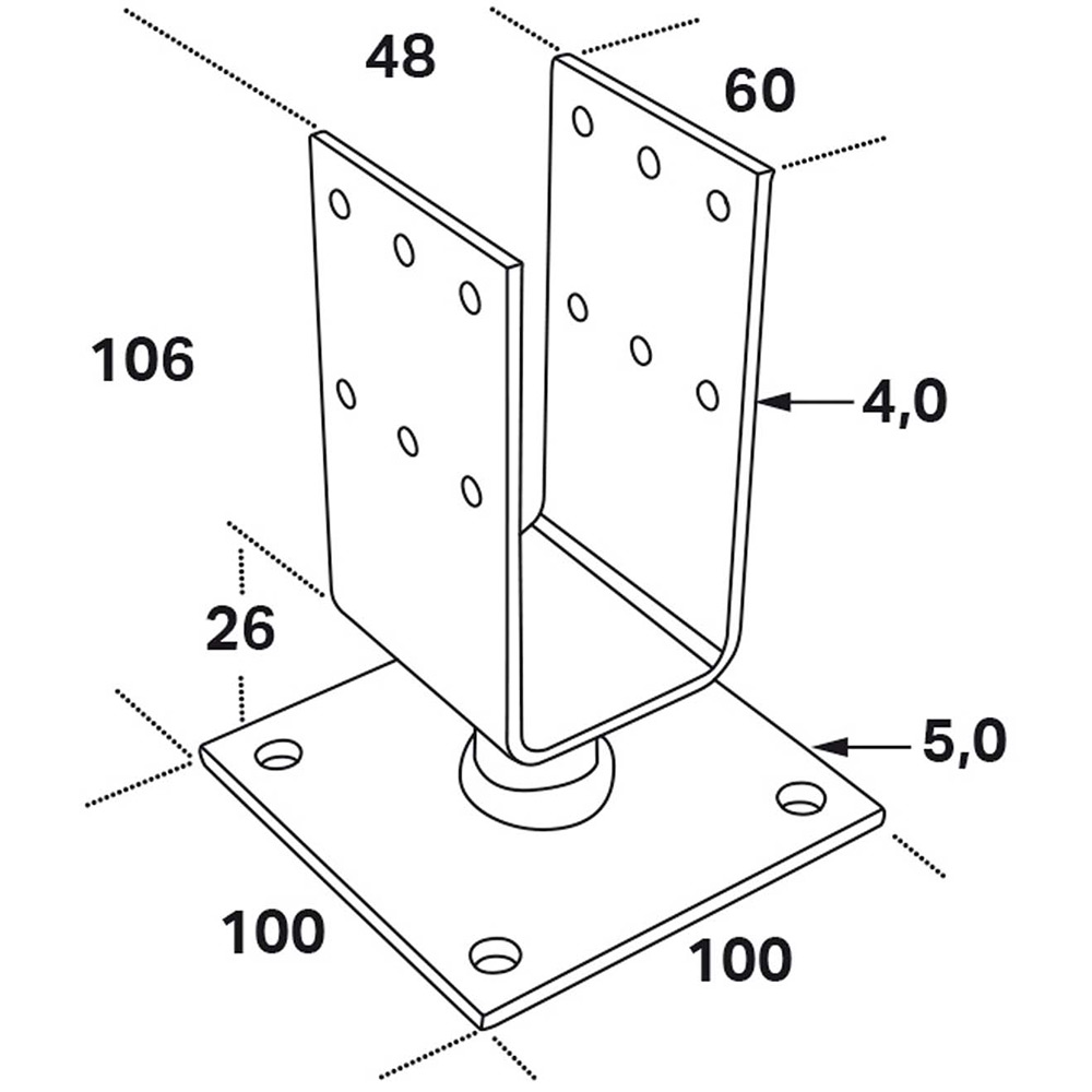 Stolpeholder FAST CSUF 48x60 mm