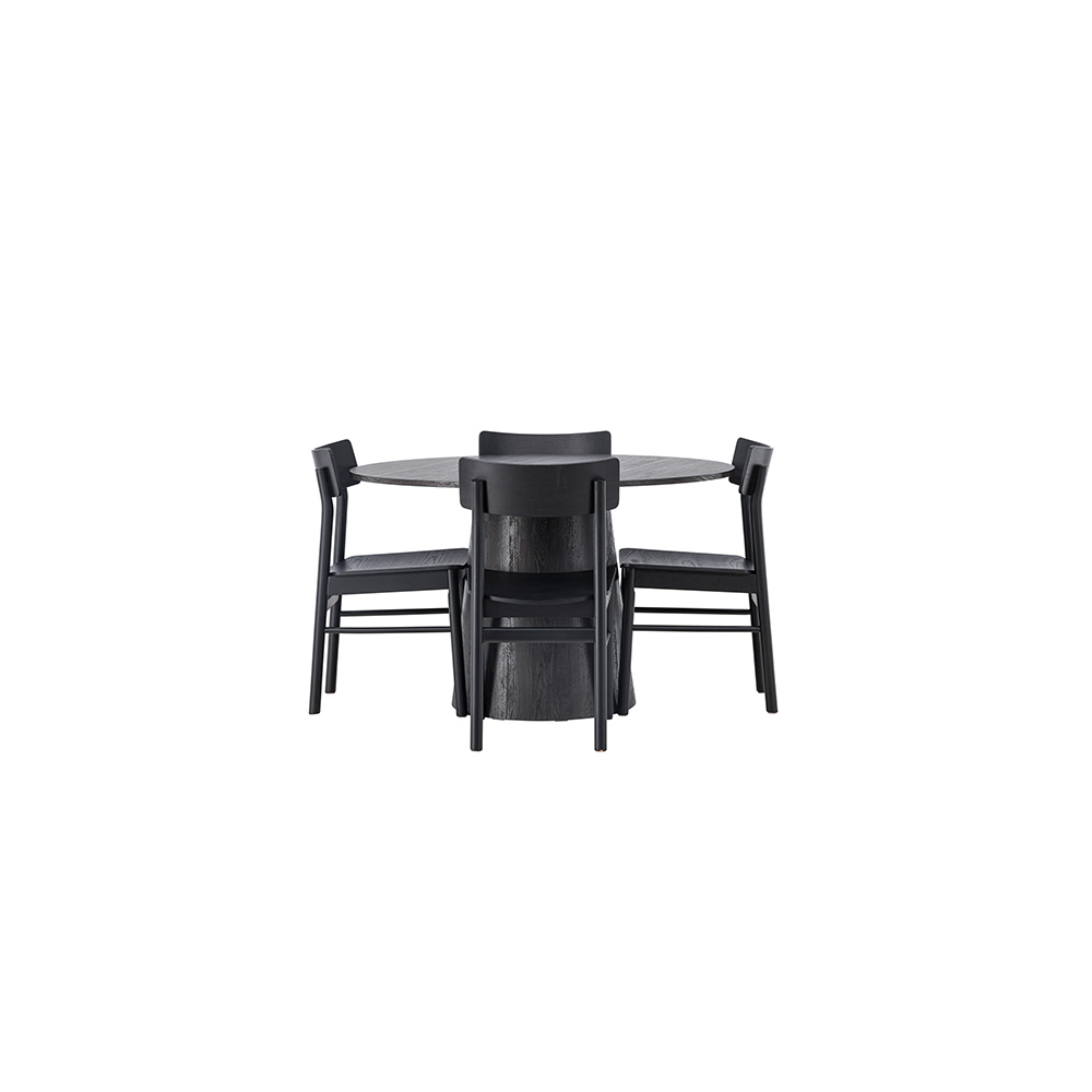Spisegruppe Venture Home Lanzo Ø120 cm med 4 stk Montros Stoler