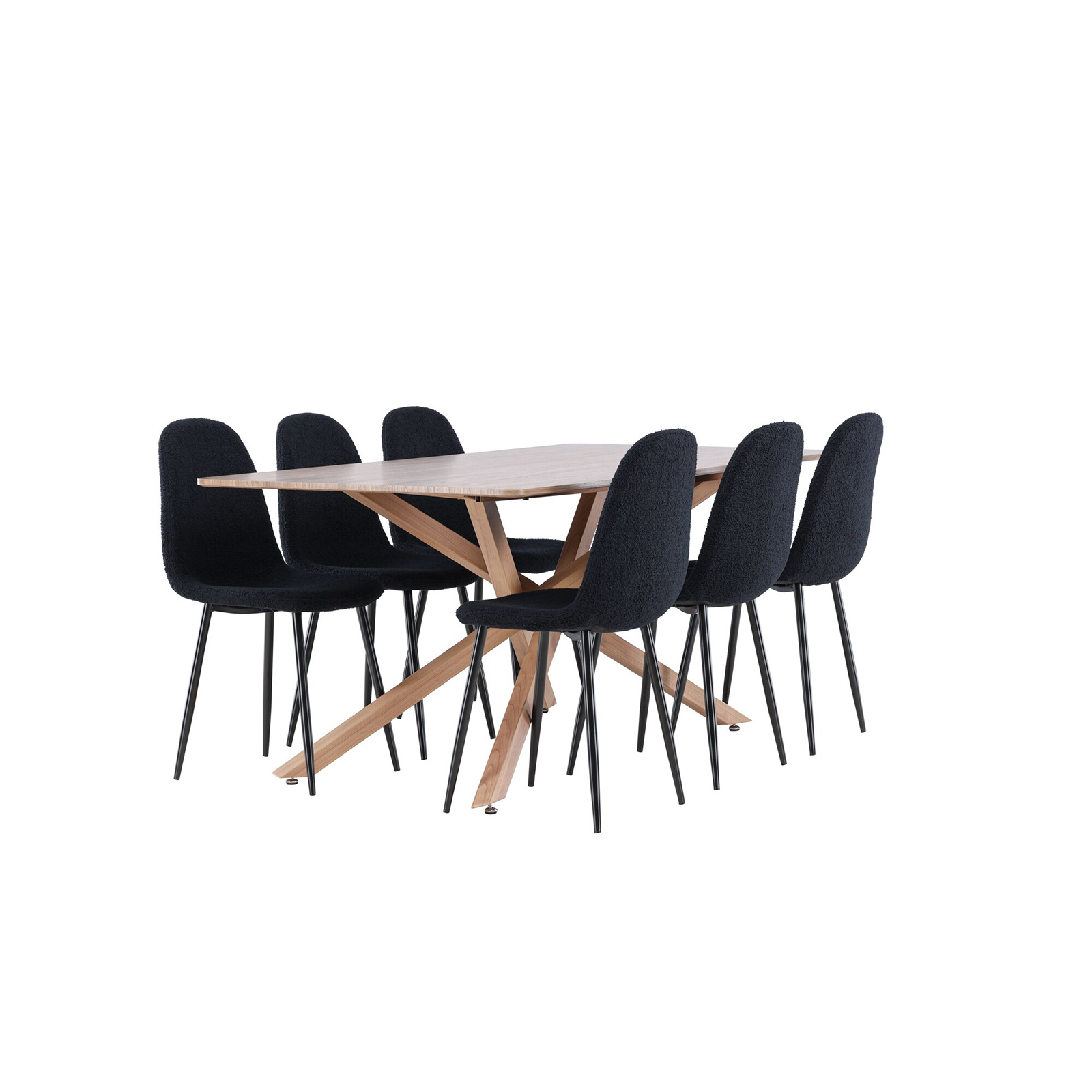 Spisegruppe Venture Home Piazza 180 med 6 stk Polar Stoler Teddy