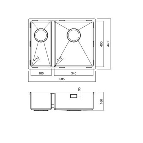 Kjøkkenvask Nordic Tech Radius 60 K X