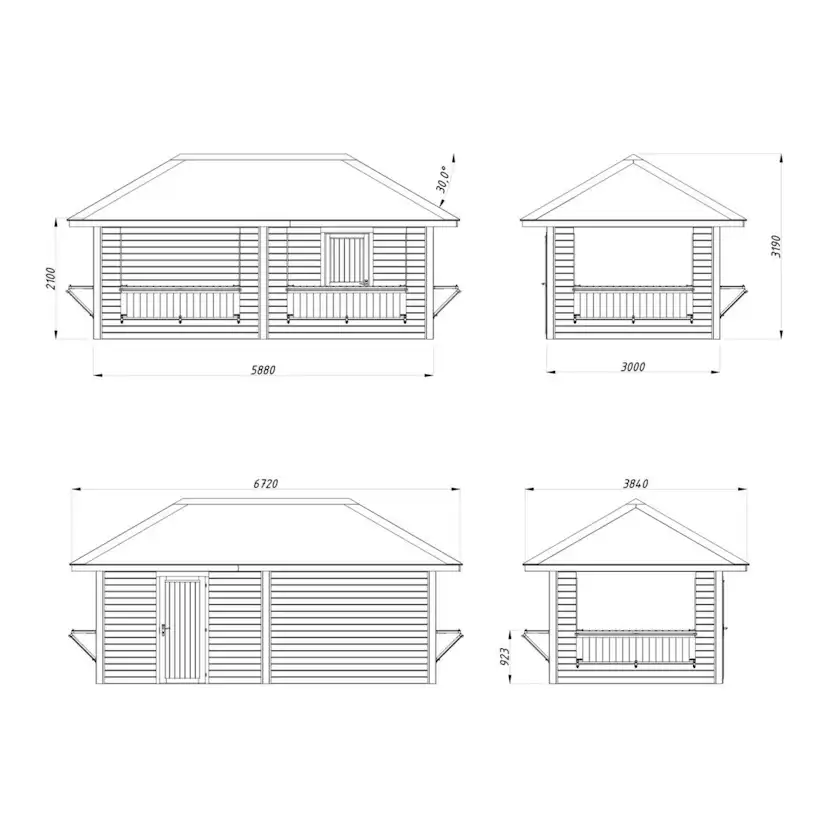 Kiosk Palmako Bianca 16,6 m2 Sett 112