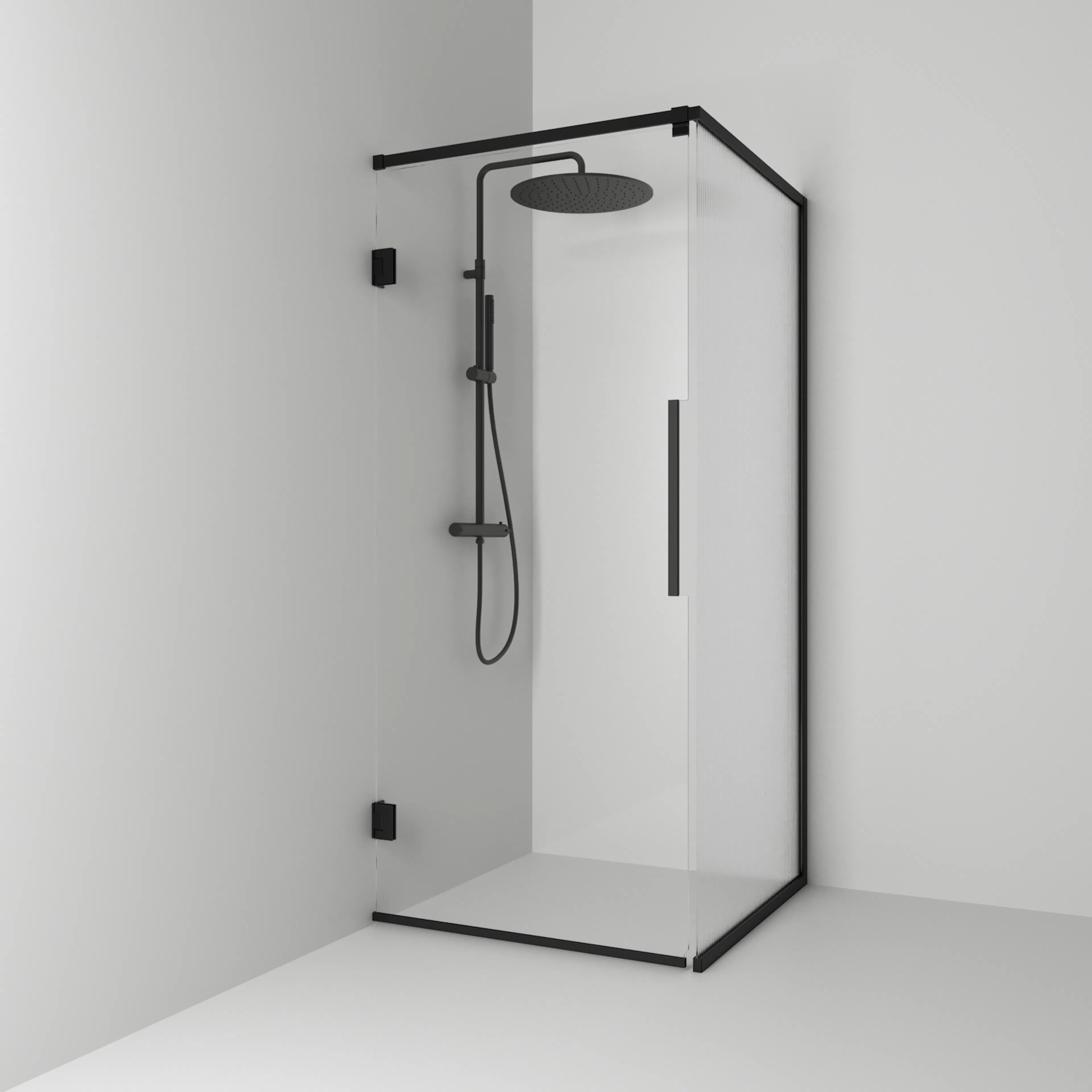 Duschhörna Svedbergs Langfoss Kombi 200 med Linjeglas