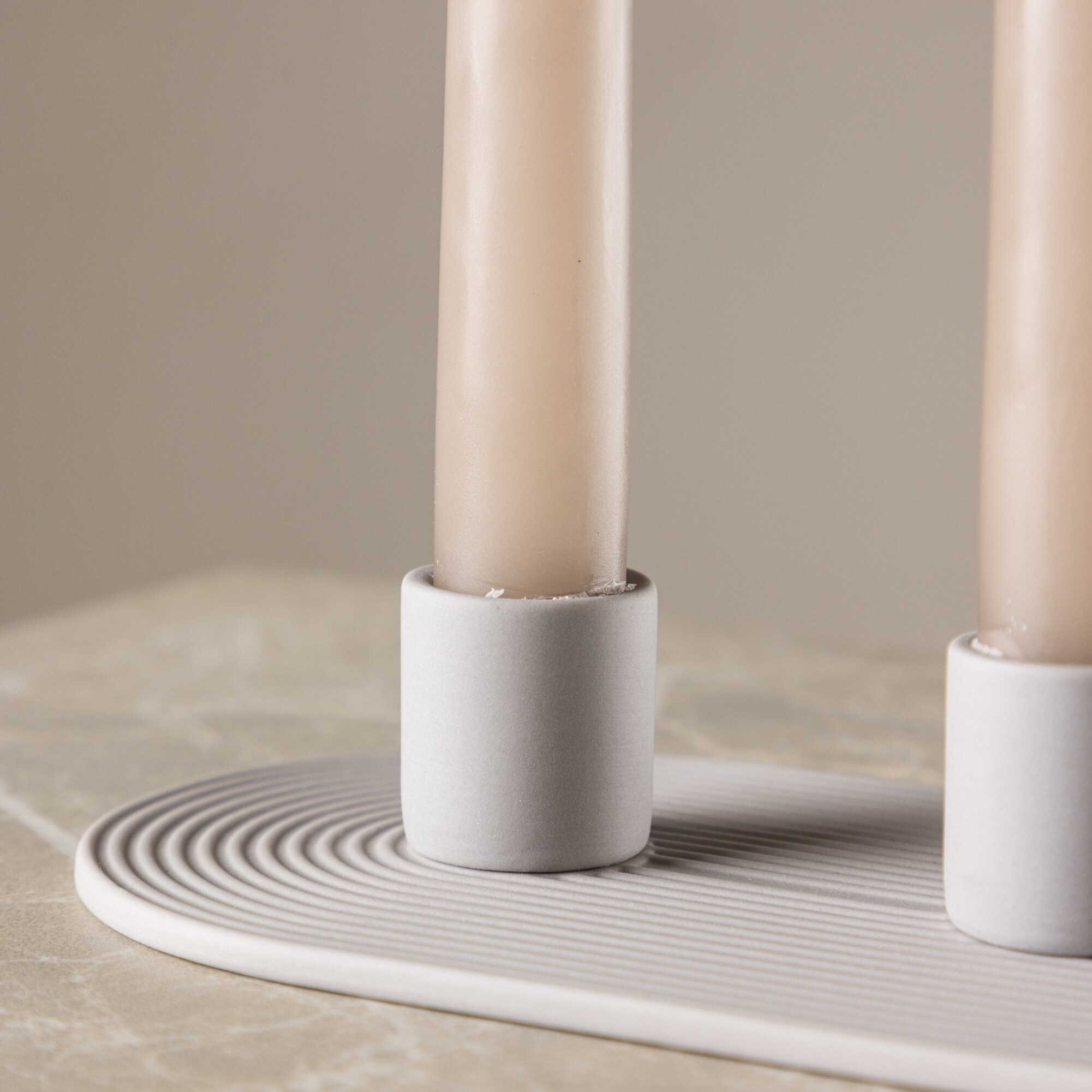 Dian Candlestick - Grey - W24*H4cm Grå