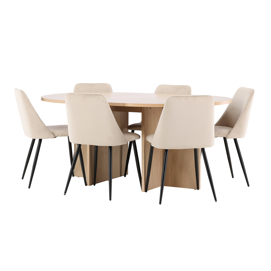 Spisegruppe Venture Home Strada Ø120 cm med 6st Night Spisestoler