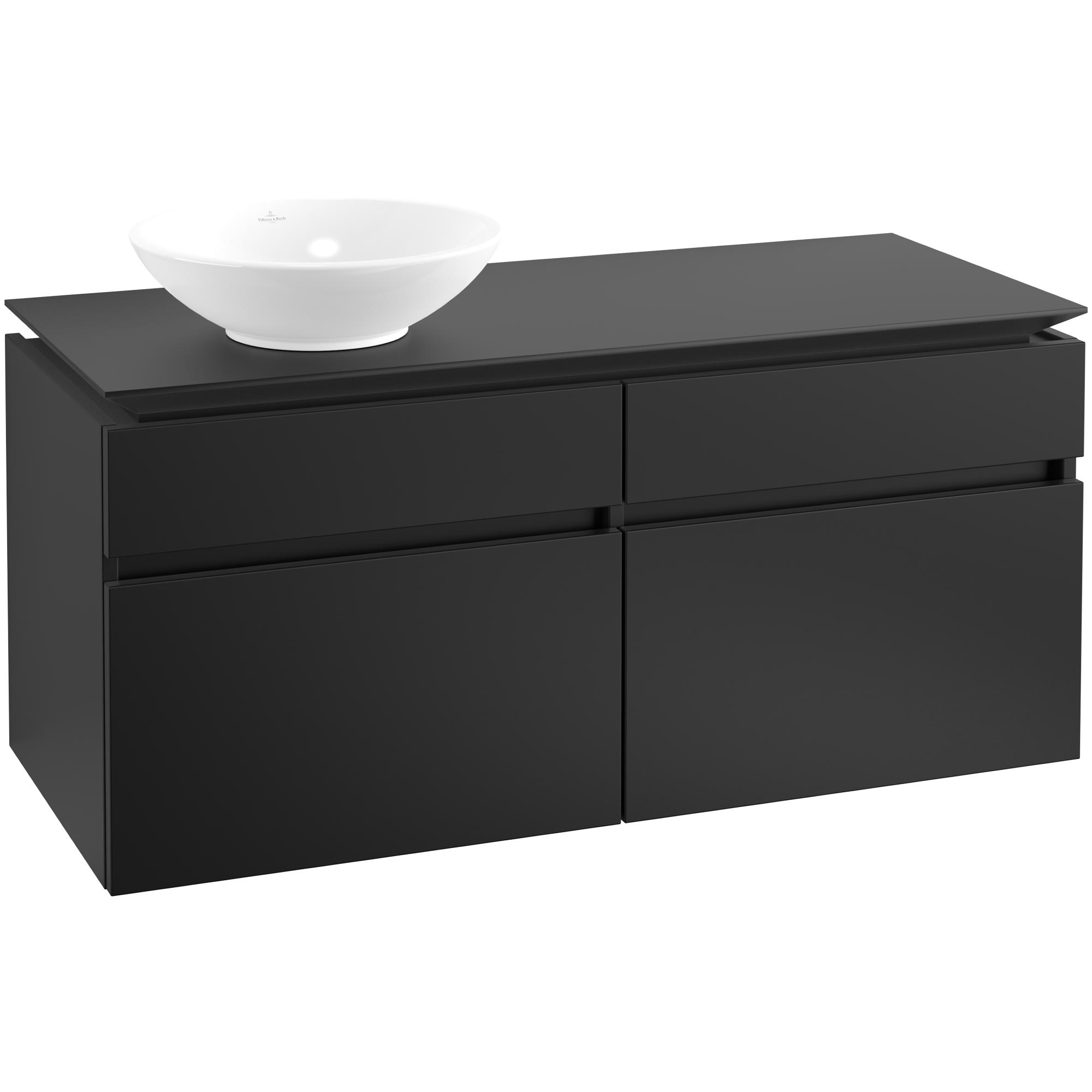 Tvättställsskåp Villeroy & Boch Legato 1200 med 4 Lådor för Ocentrerat Ytmonterat Tvättställ | badrum - badrumsmobler - tvattstallsskap-och-kommod | KakelKungen