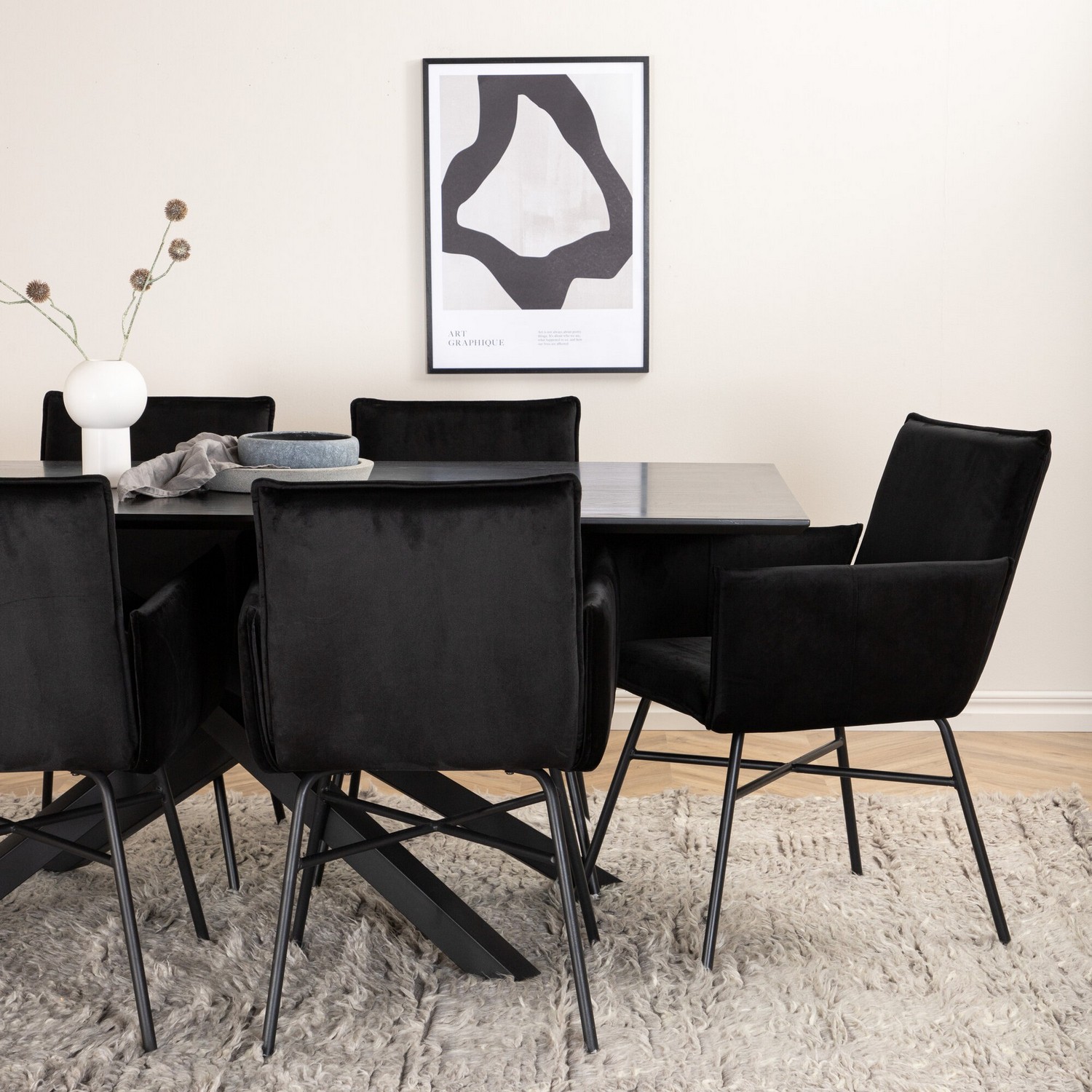Spisegruppe Venture Home med Piata Spisebord og 6 Annika Spisestoler