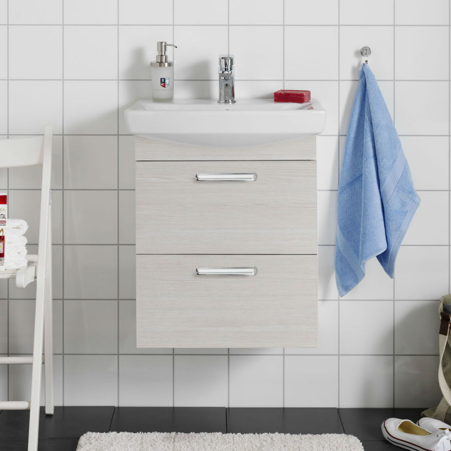 LIFE 500 KOMPL M SPEGELSKÅP VIT Bredde: 500 mm med speilskap