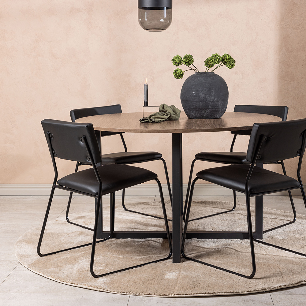 Spisegruppe Venture Home Durango Ø 120 cm med 4 Kenth Stoler