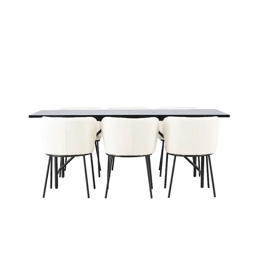 Spisegruppe Venture Home Astrid med 6 Edina Stoler
