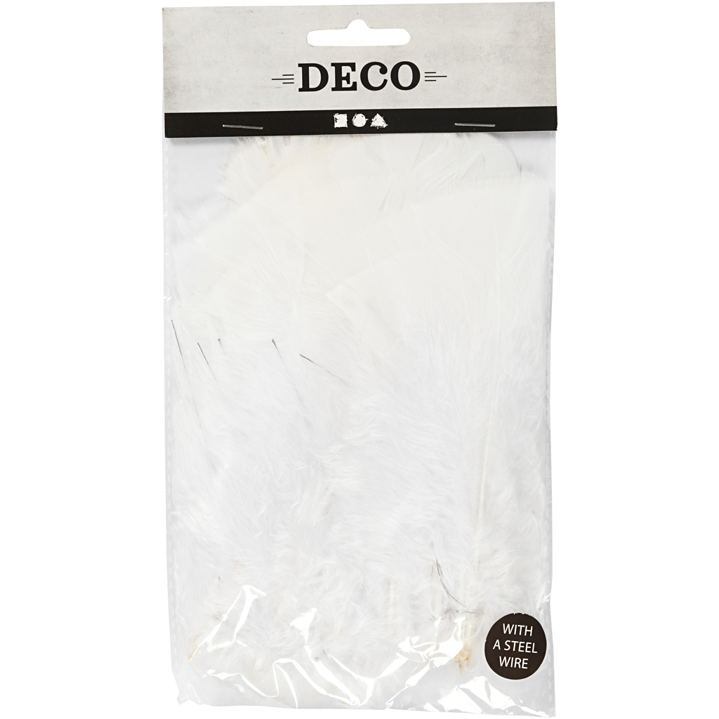 Dunfjær Creativ Company Ass Farger 11-17 cm 1 Pk Hvit