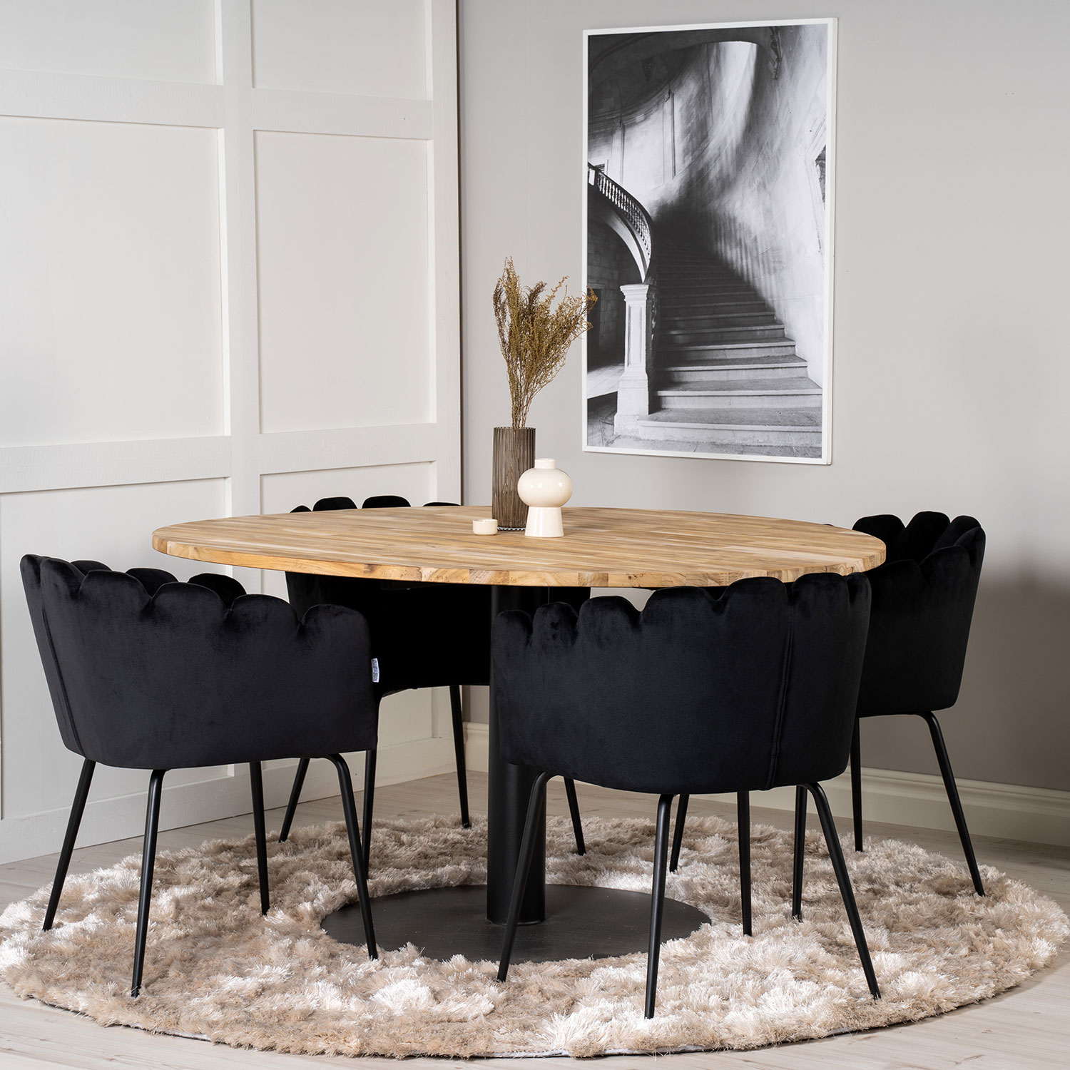 Spisegruppe Venture Home Cirebon med 4 Limhamn Stoler