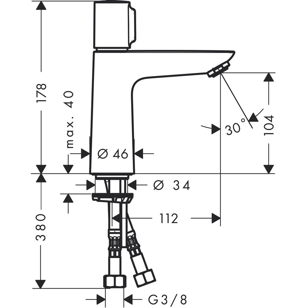 Servantbatteri Hansgrohe Talis Select E 110
