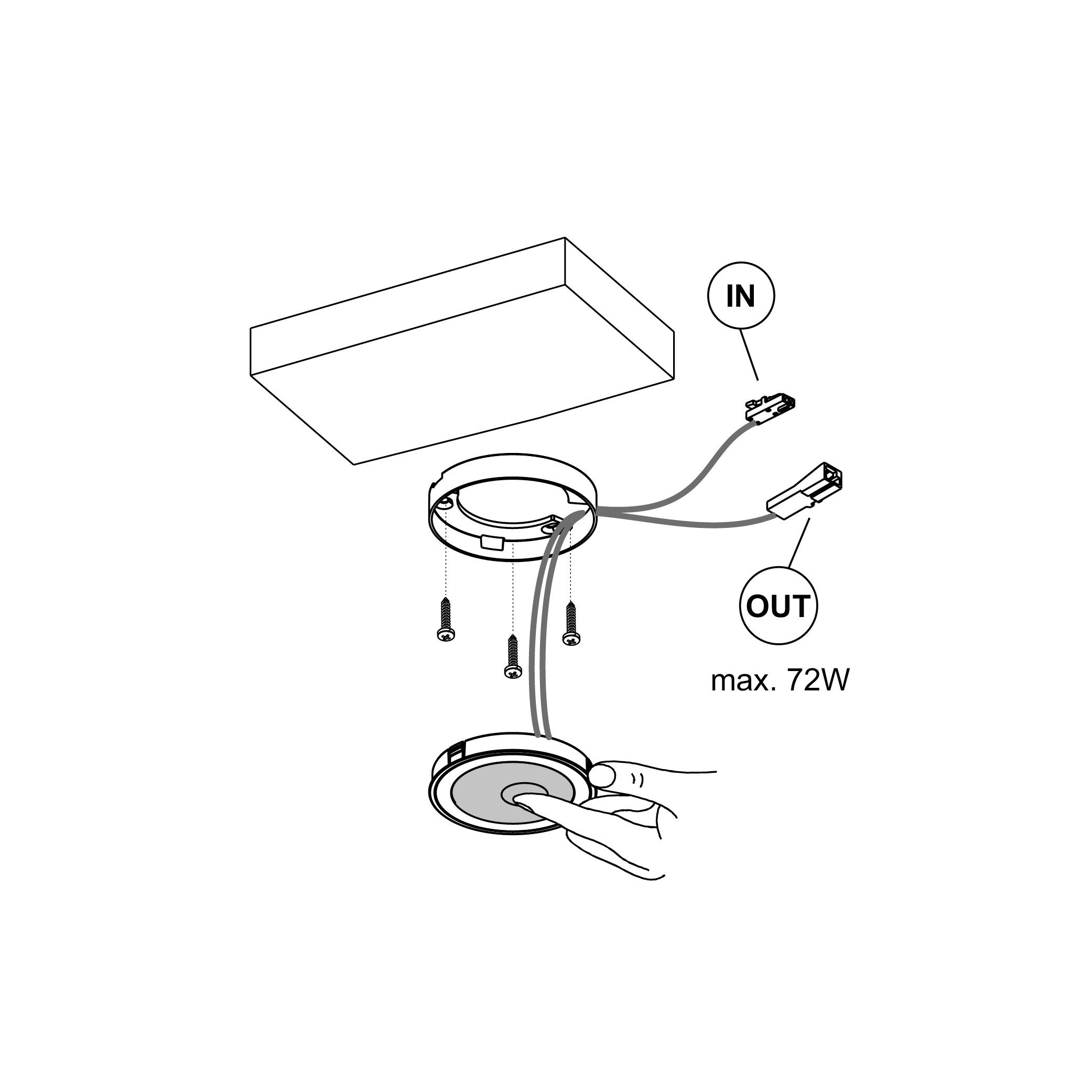 LED-spot Beslag Design Holl TDM D-M overflatemontert 24V/4,5W