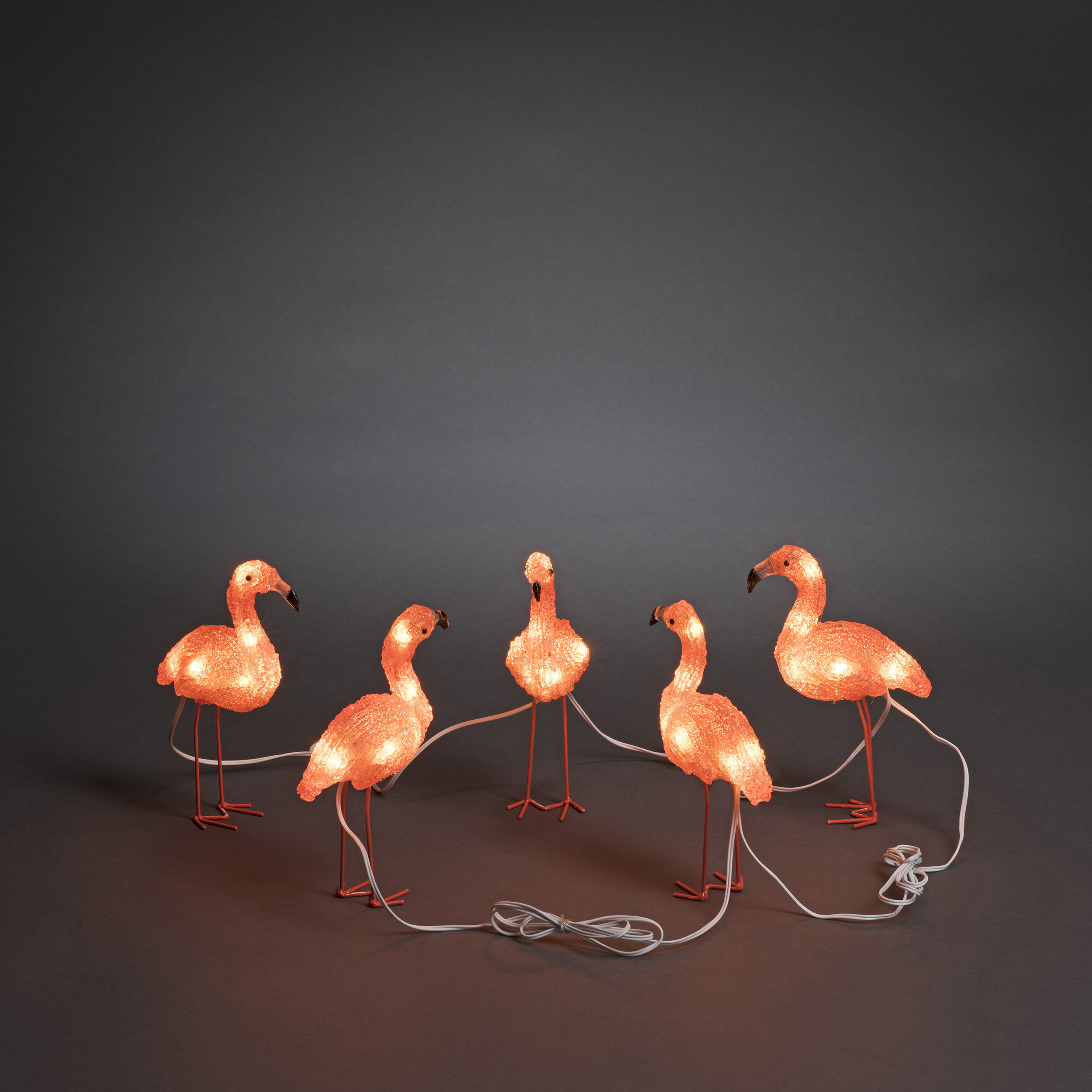 Dekorasjonsbelysning Gnosjö Konstsmide Flamingoer Akryl 5 stk LED