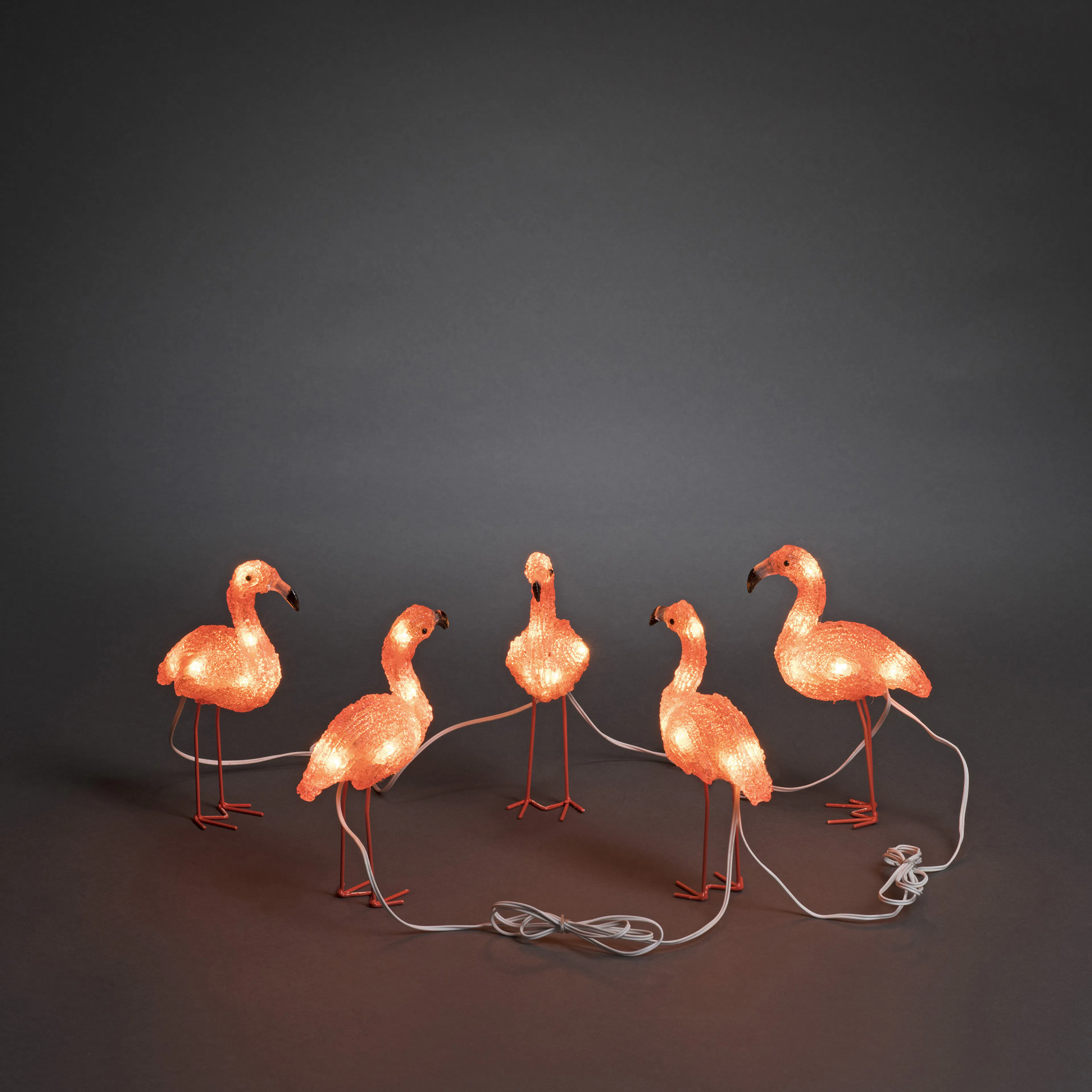 Dekorasjonsbelysning Gnosjö Konstsmide Flamingoer Akryl 5 stk LED