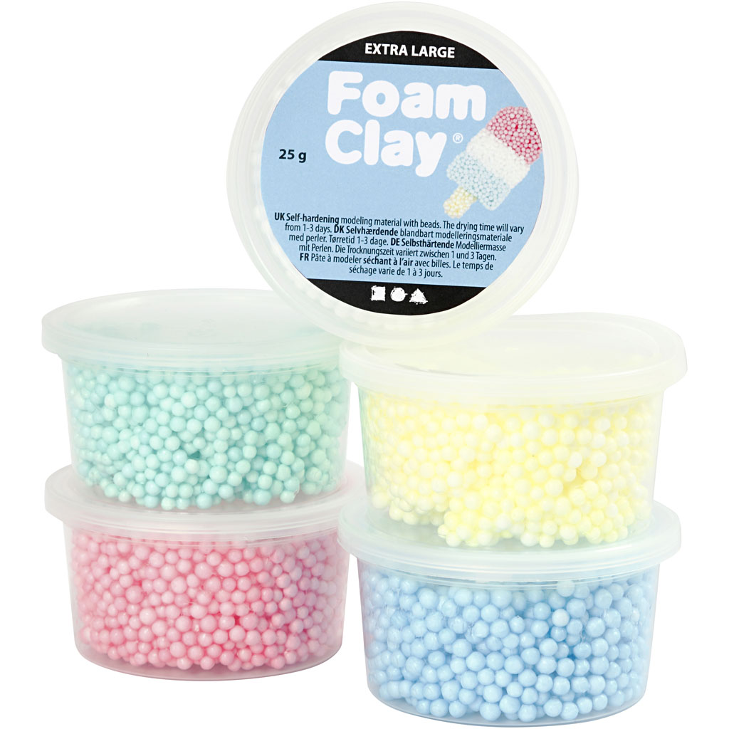 Modelleringsmateriale Creativ Company Foam Clay Extra Large Ass Farger 5x25 g/1 Pk