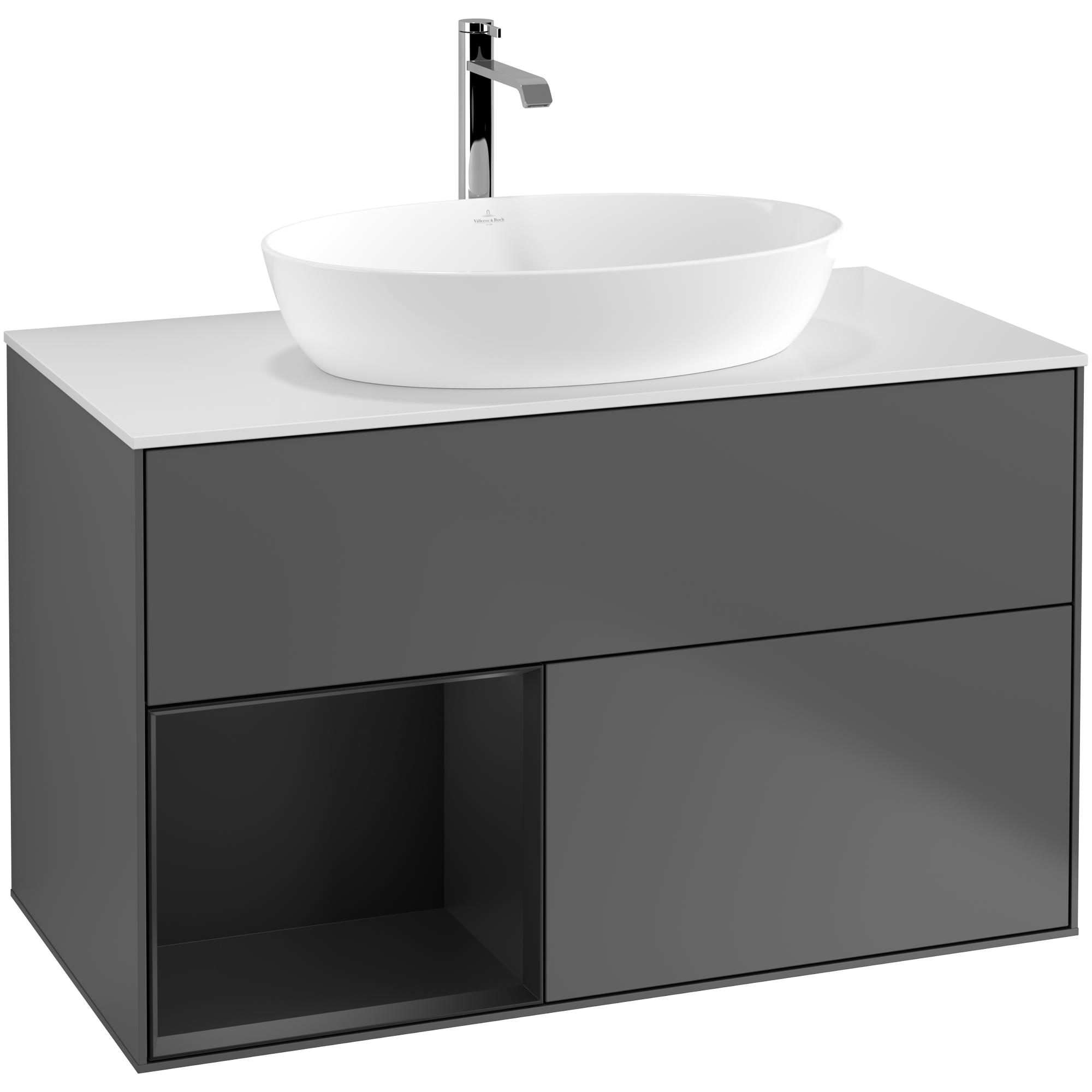 Tvättställsskåp Villeroy & Boch Finion med 2 Lådor Hylla och Bänkskiva för Fristående Tvättställ från Artis & Collaro | badrum - badrumsmobler - tvattstallsskap-och-kommod | KakelKungen