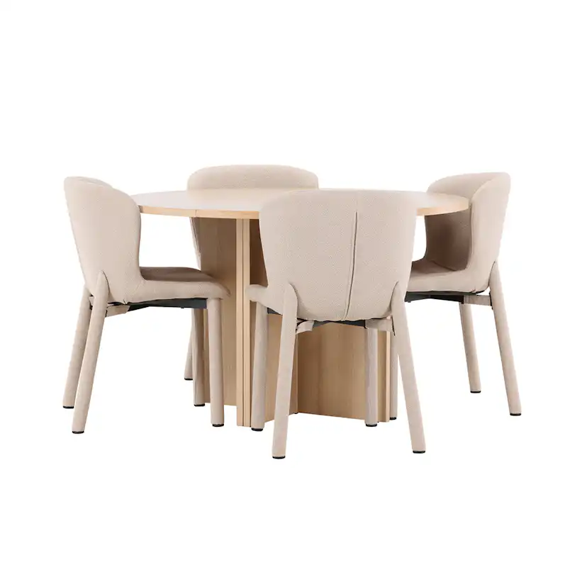 Spisegruppe Venture Home Strada Ø120 cm med 4st Astoria Spisestoler