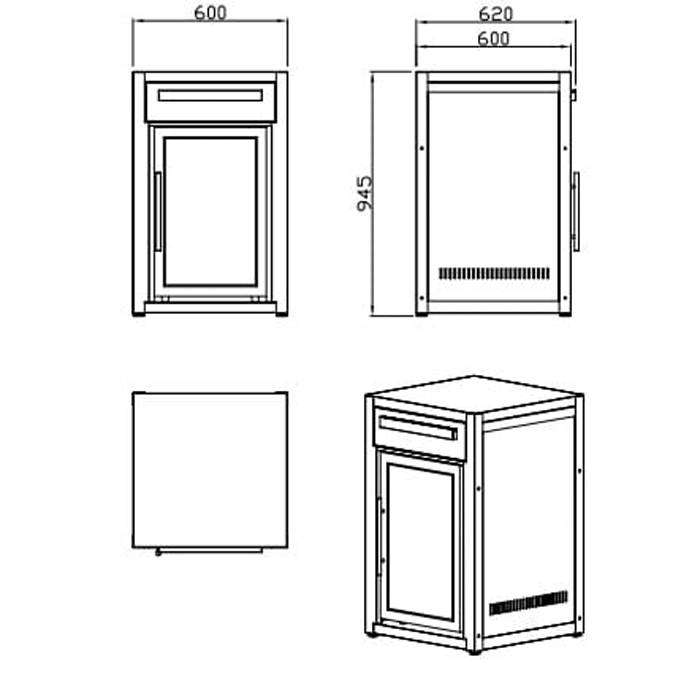 Frittstående Kjøleskap MyOutdoorKitchen Nordic Line Sort
