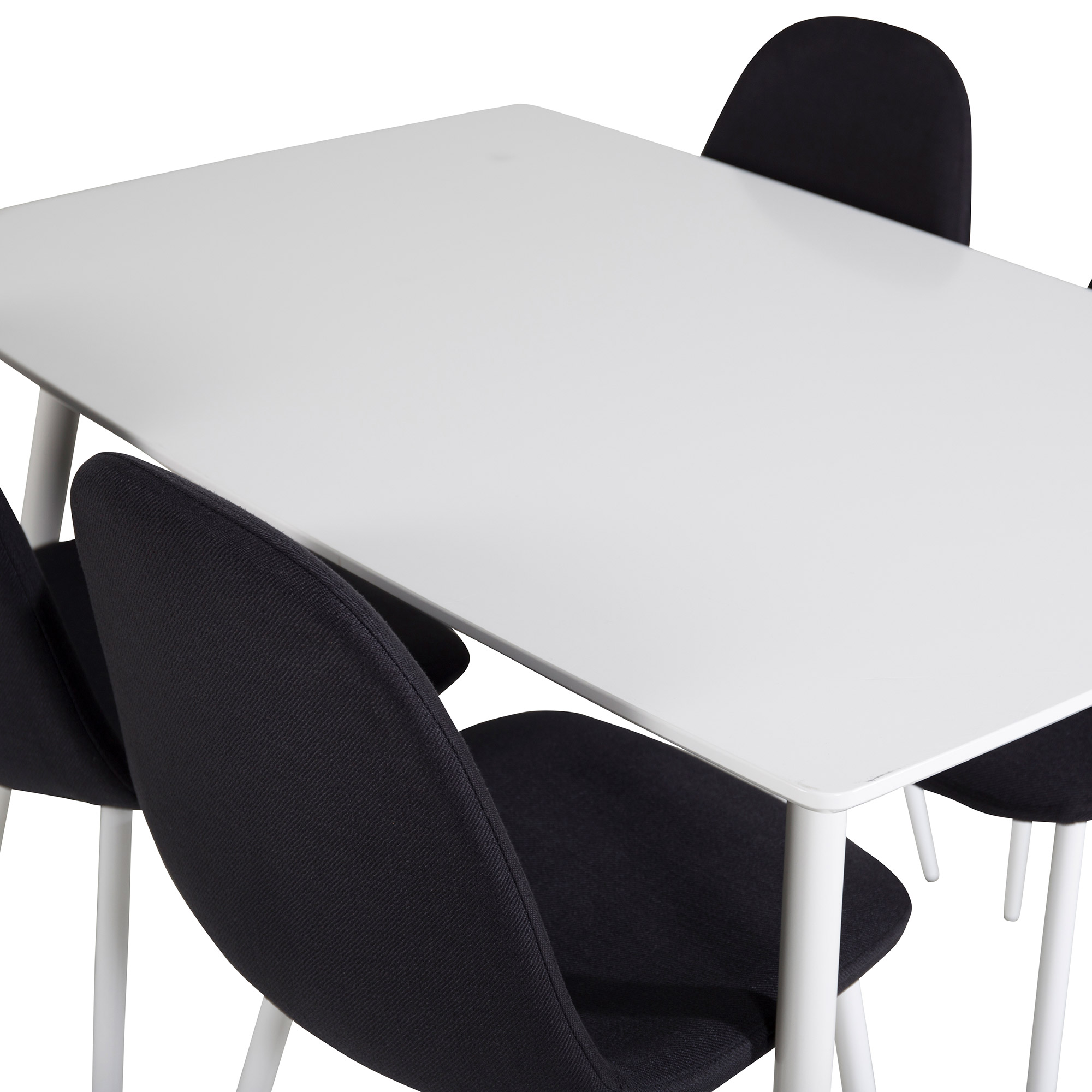 Spisegruppe Venture Home Pobbie med 4 Pobbie Stoler Hvit