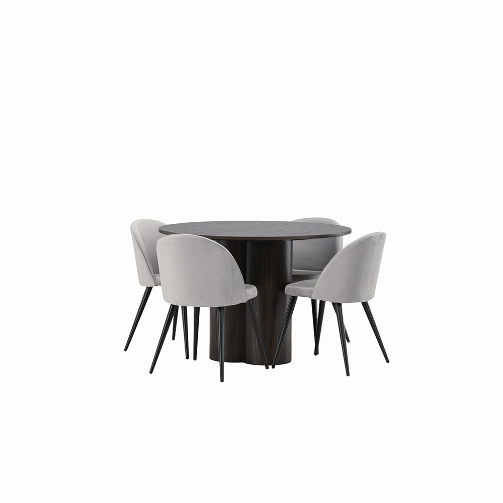 Spisegruppe Venture Home Olivia med 4 Velvet Stoler