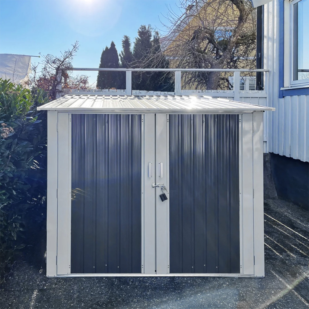 Sykkelskur Metalcraft 4,2m² Låsbart for Utendørsbruk