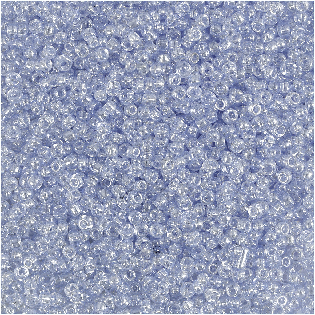 Rocaipärlor, ljusblå, Dia. 1,7 mm, stl. 15/0 , Hålstl. 0,5-0 Lyseblå, 0,025 Kg
