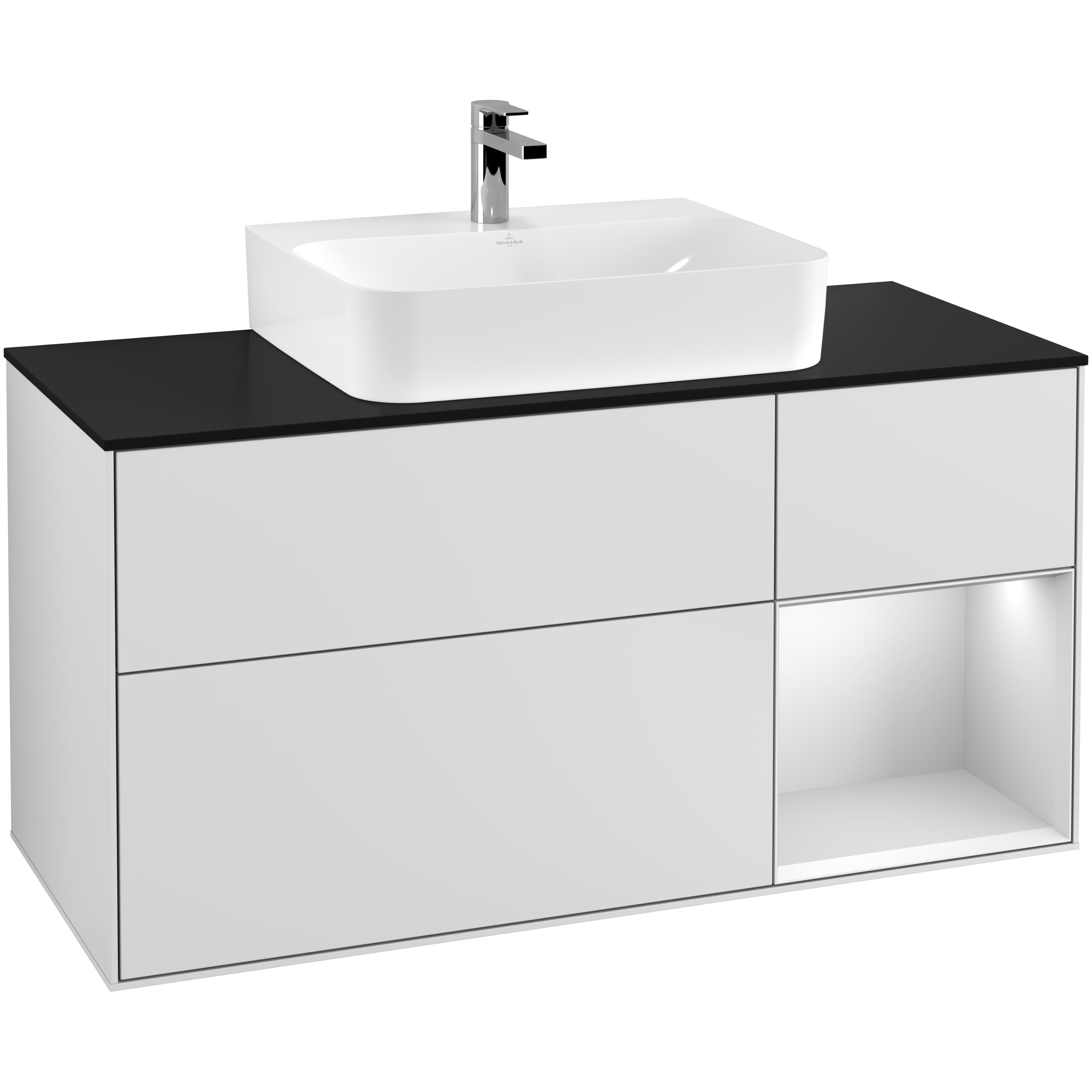 Tv&auml;ttst&auml;llssk&aring;p Villeroy & Boch Finion med 3 L&aring;dor Hylla och B&auml;nkskiva f&ouml;r Centrerat Tv&auml;ttst&auml;ll