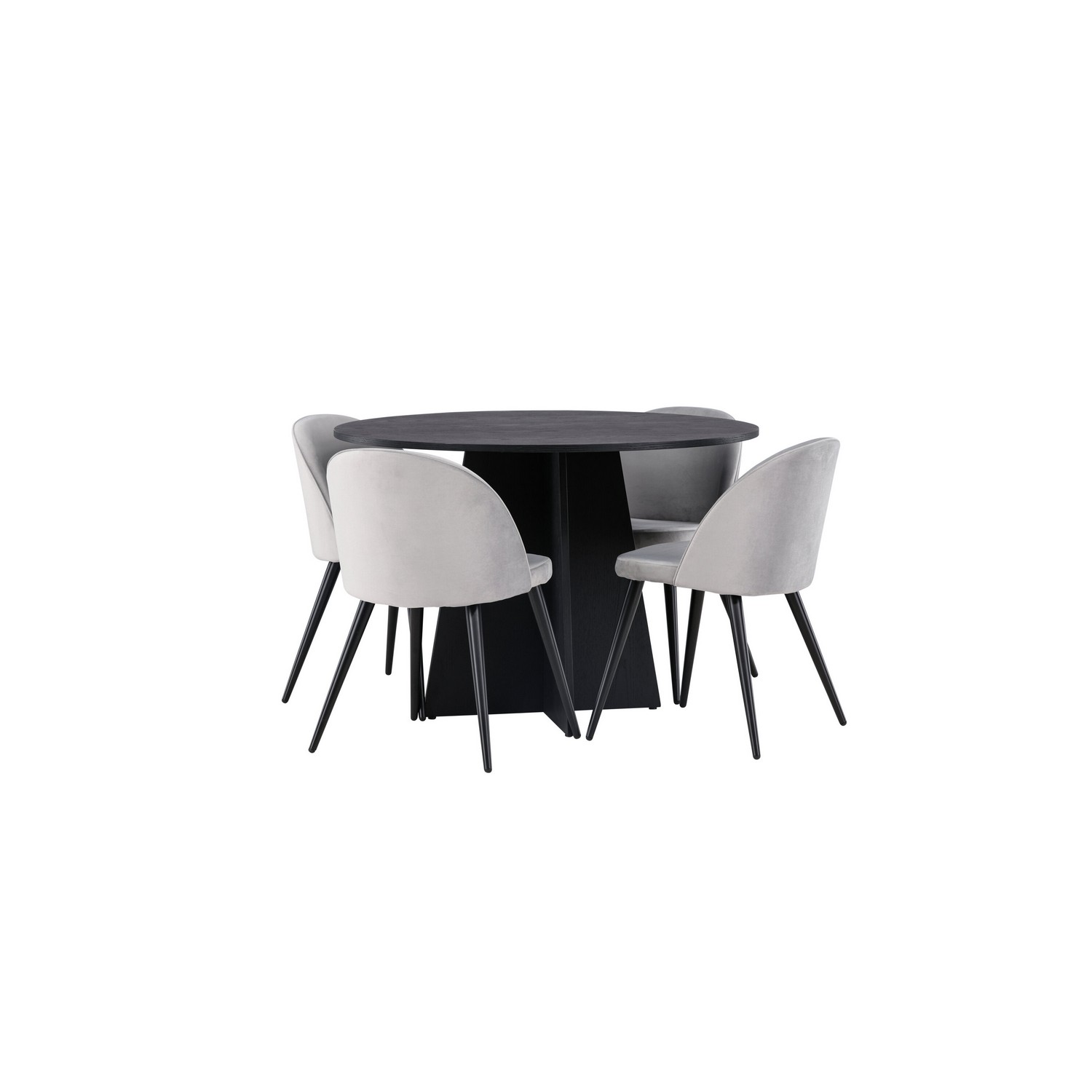 Spisegruppe Venture Home Bootcut Ø110 cm med 4 Velvet Stoler