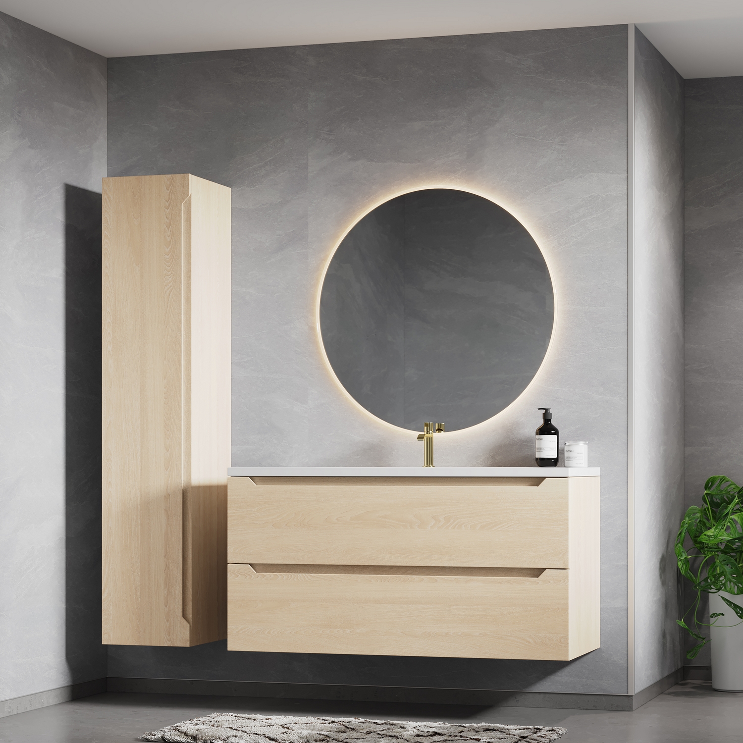 Baderomspanel Fibo 1035 S Silver Slate