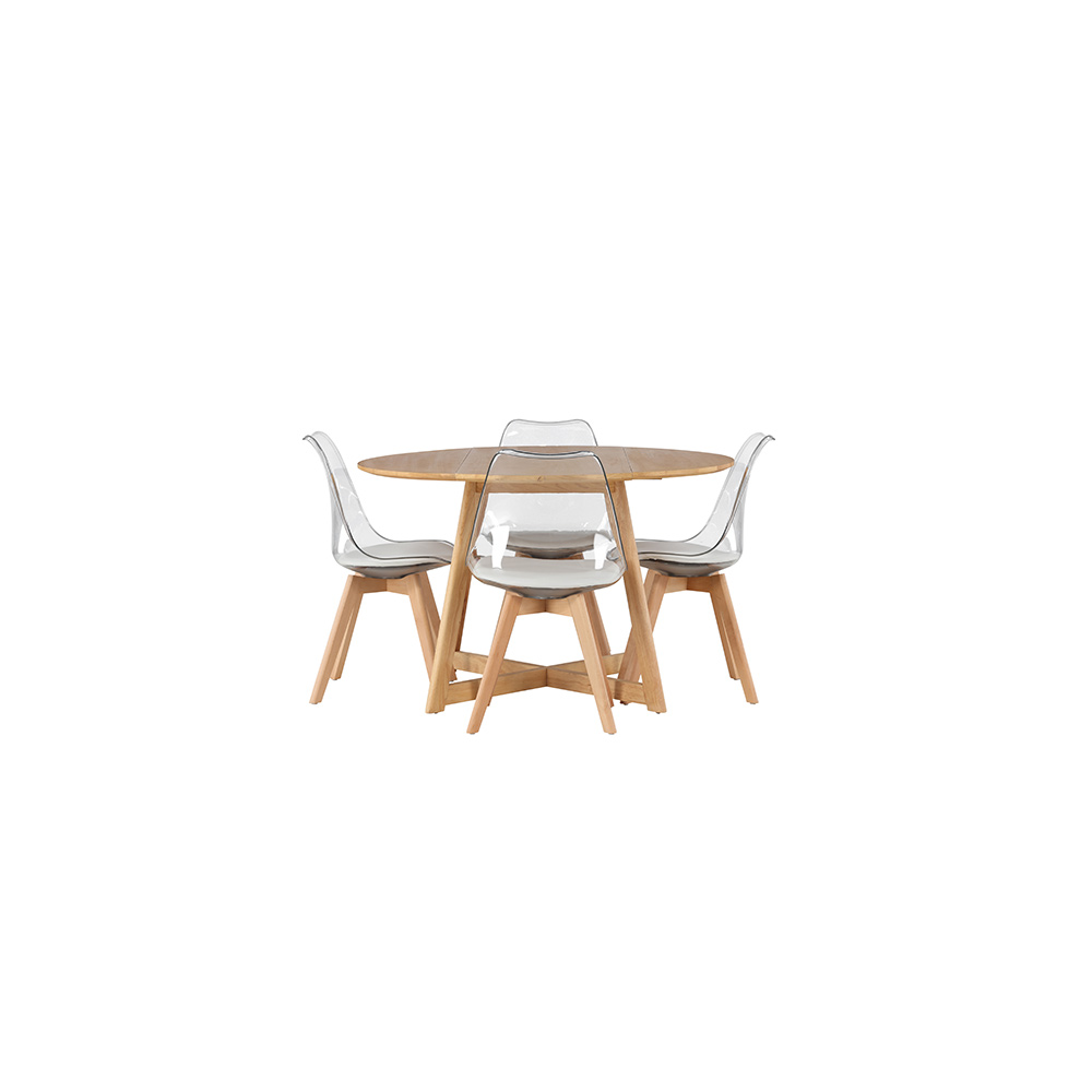 Spisegruppe Venture Home Yakidon Ø120 cm med 4 stk Edvin Stoler