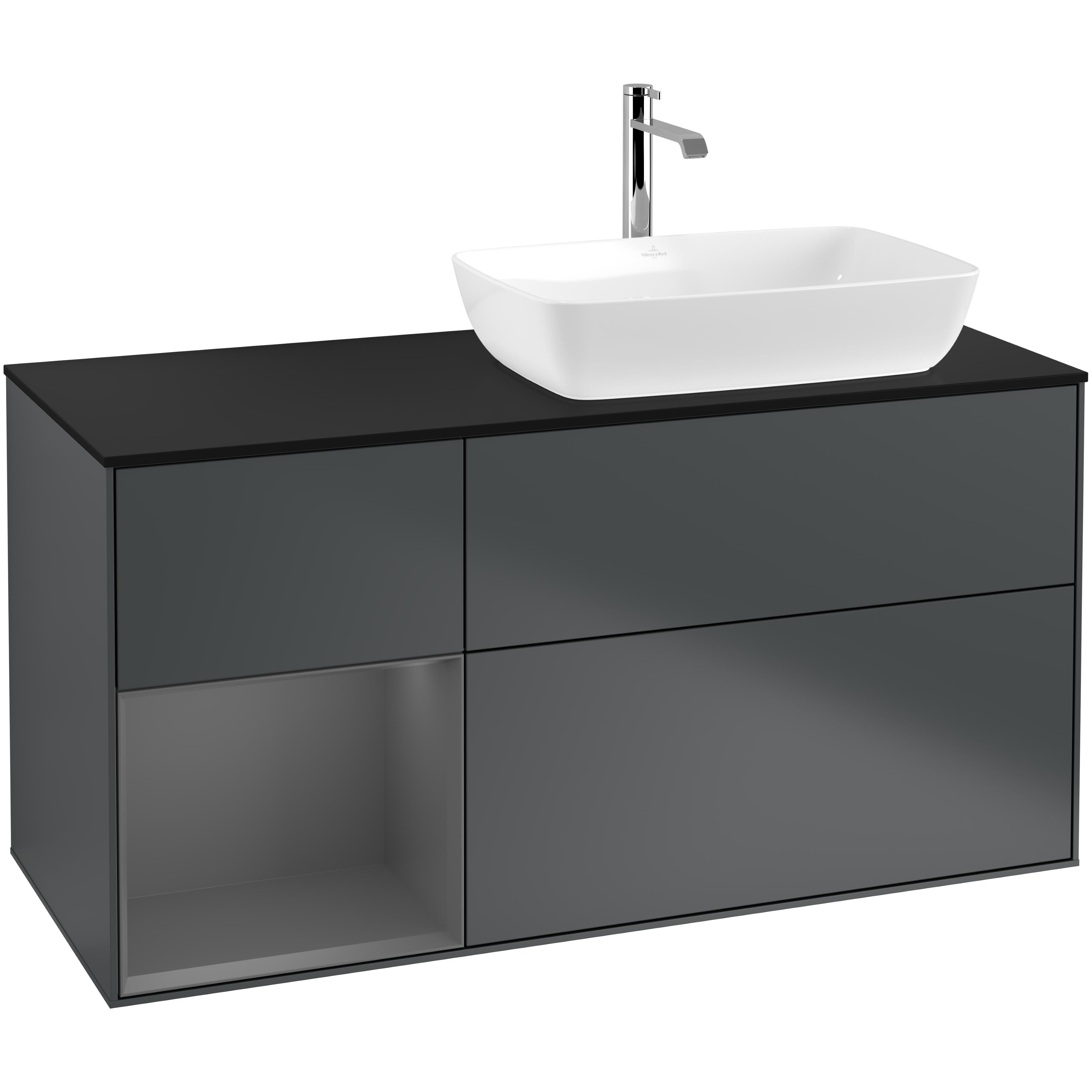 Tvättställsskåp Villeroy & Boch Finion med 3 Lådor Hylla och Bänkskiva för Ocentrerat Tvättställ från Artis & Collaro