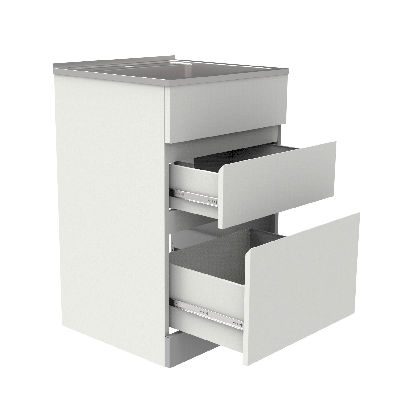 Tvättbänk Nordic Tech NTB5 Bänkskåp för Tvättstuga med Lådor & Blandarhål