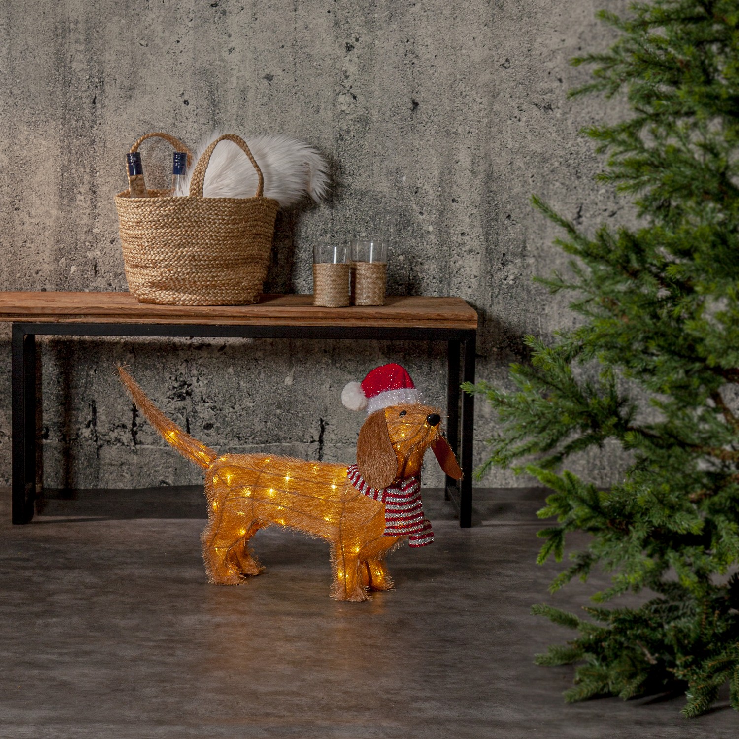 Utendørsdekorasjon Star Trading Tecidy Hund 42 cm B/O