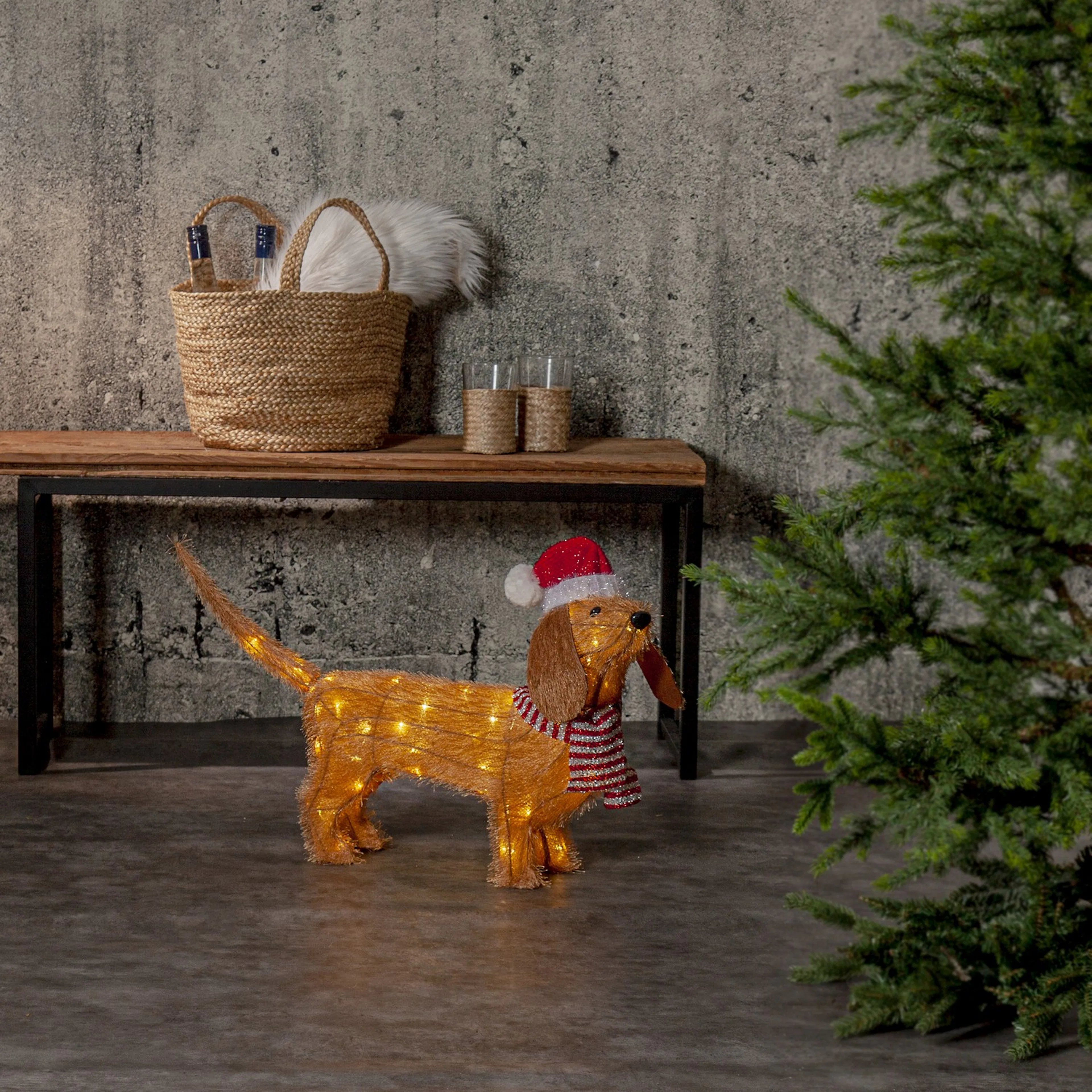 Utendørsdekorasjon Star Trading Tecidy Hund 42 cm B/O