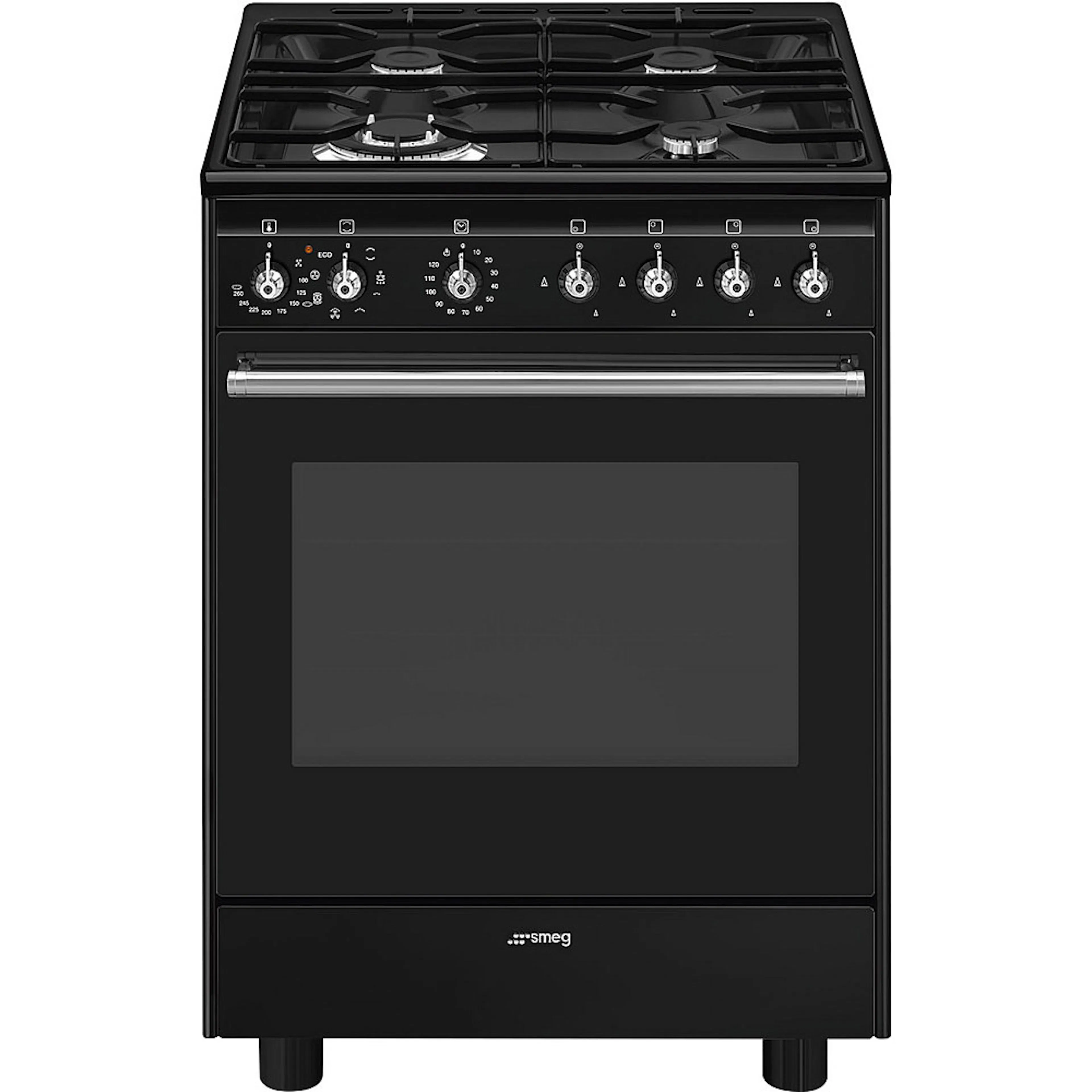 Gasskomfyr Smeg Concerto CX61GMBL Sort med Allsidig og Elektrisk Ovn