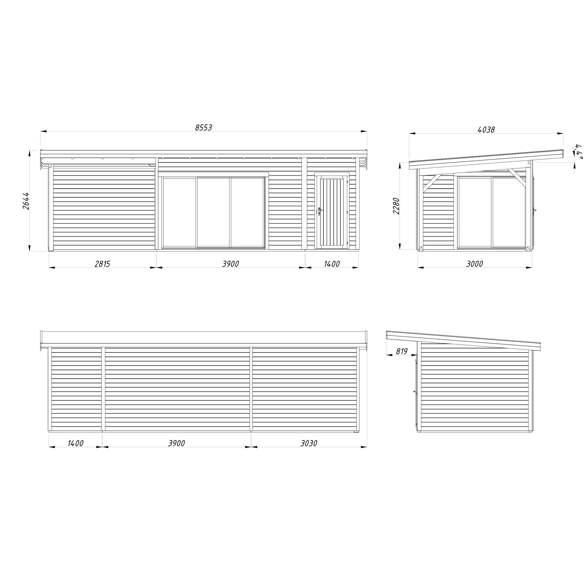 Hagestue Palmako Andrea 24,2 m² Slide (inv. 15,2+7,9 m²)