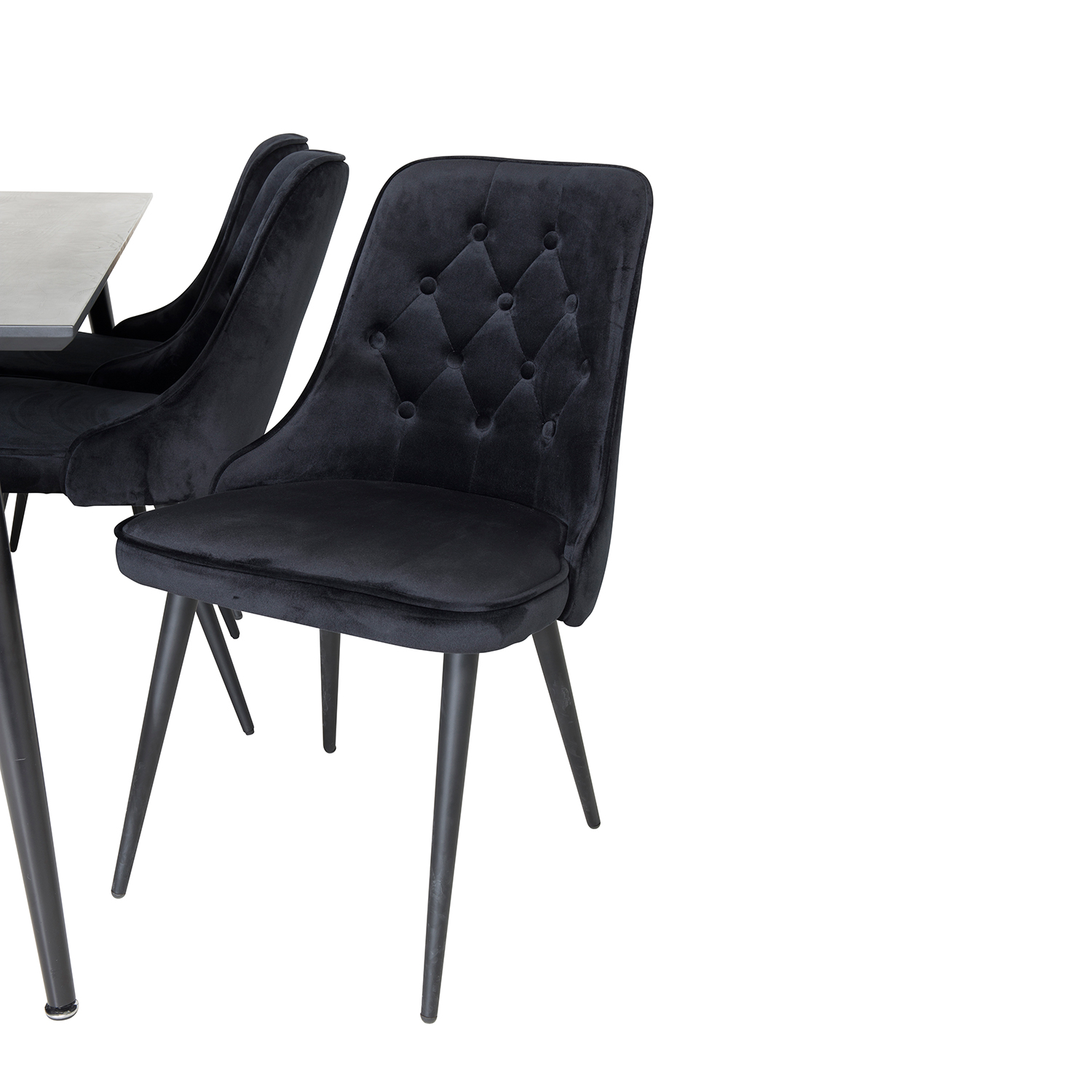 Spisegruppe Venture Home Dipp med 6 Velvet Deluxe Fløyel Stoler
