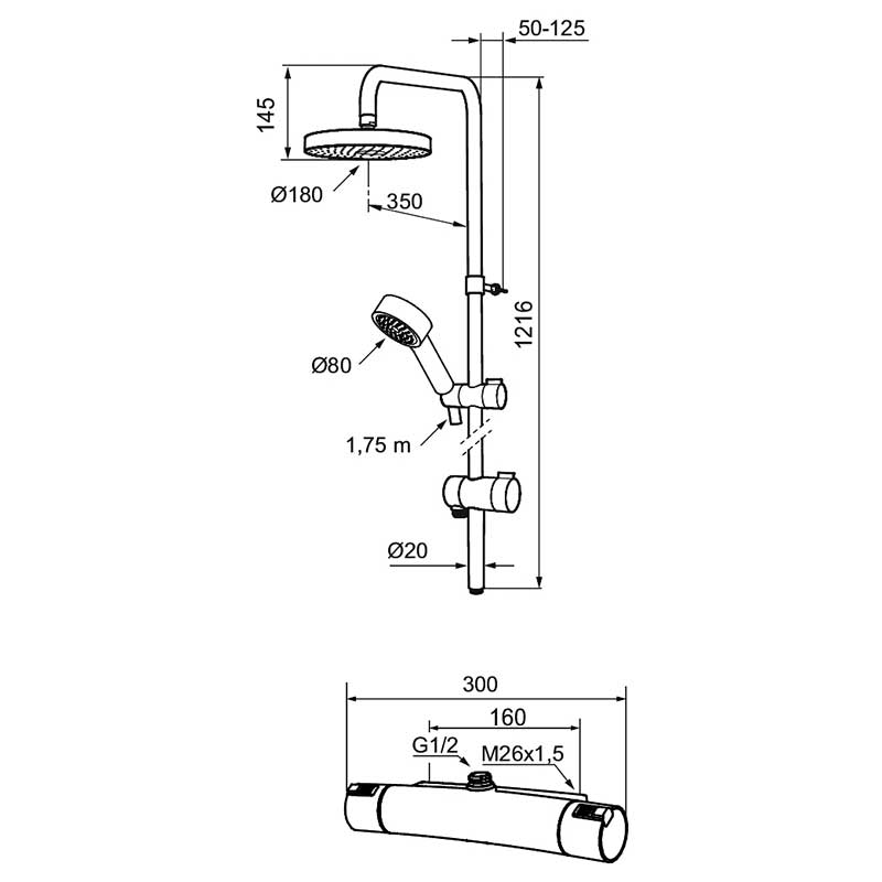 Takduschset Mora MMIX Shower Kit