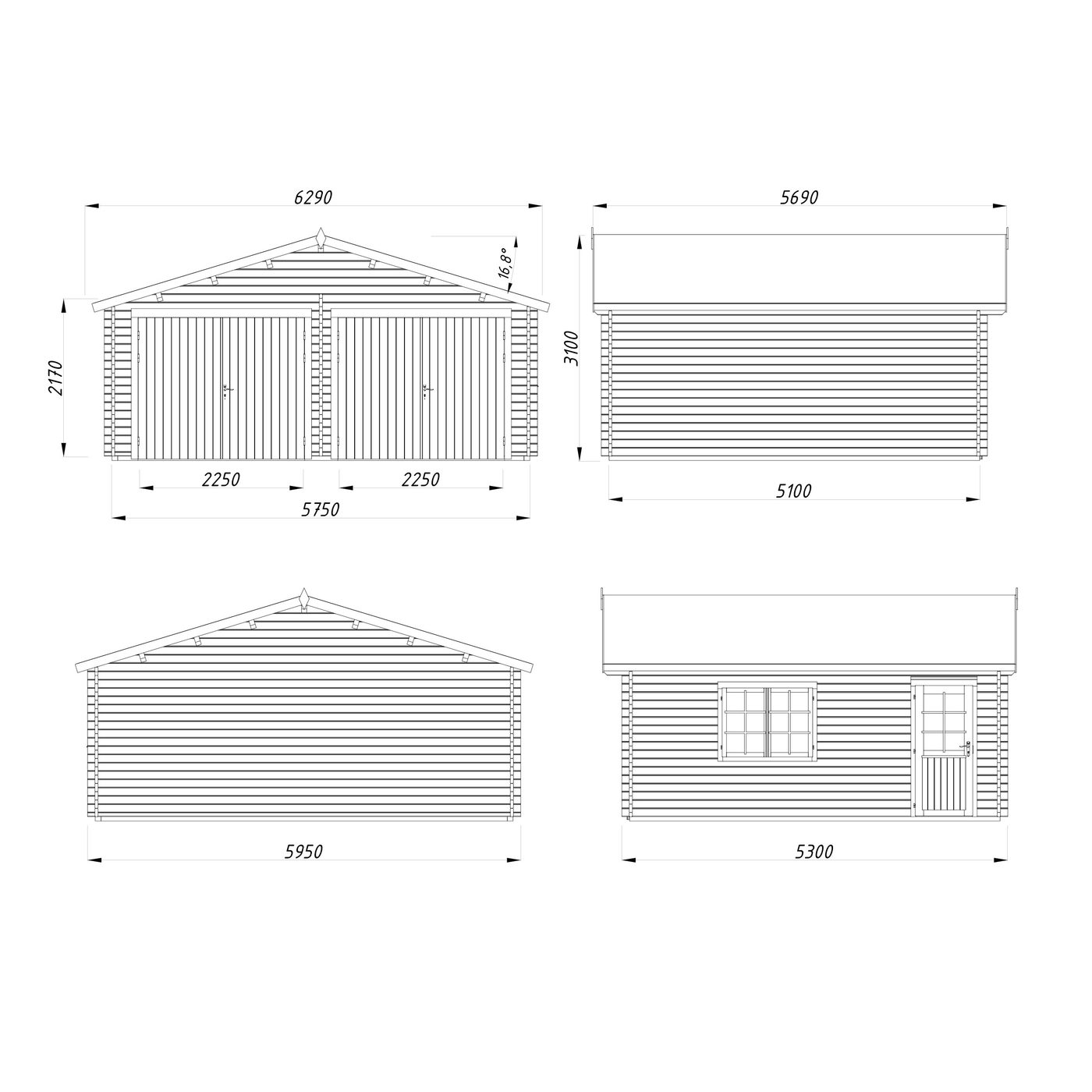 Garasjebod Palmako Roger 28,4 m2 med Slagport