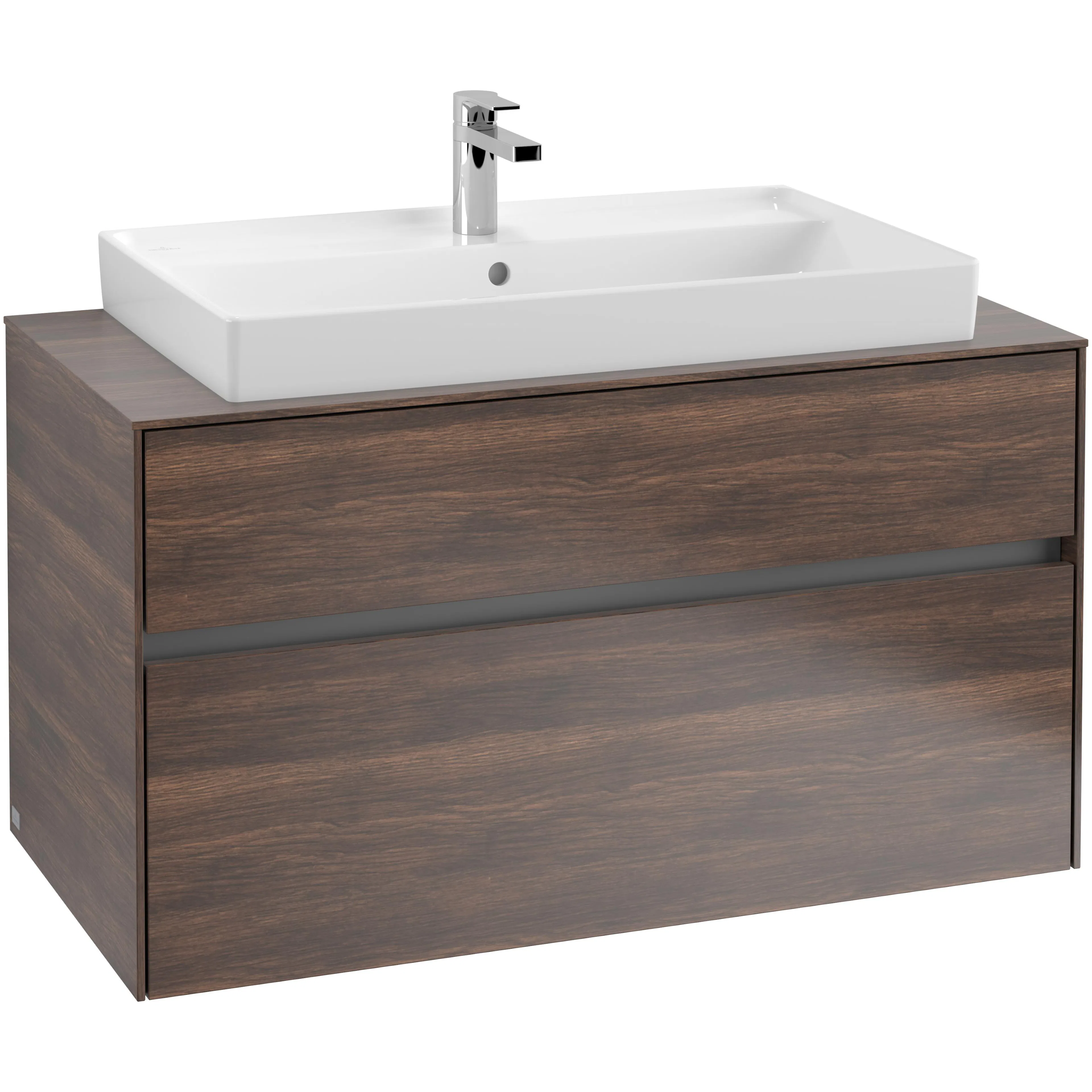 Tvättställsskåp Villeroy & Boch Collaro 100 cm med 2 Lådor för Ovanpåliggande Skåpstvättställ
