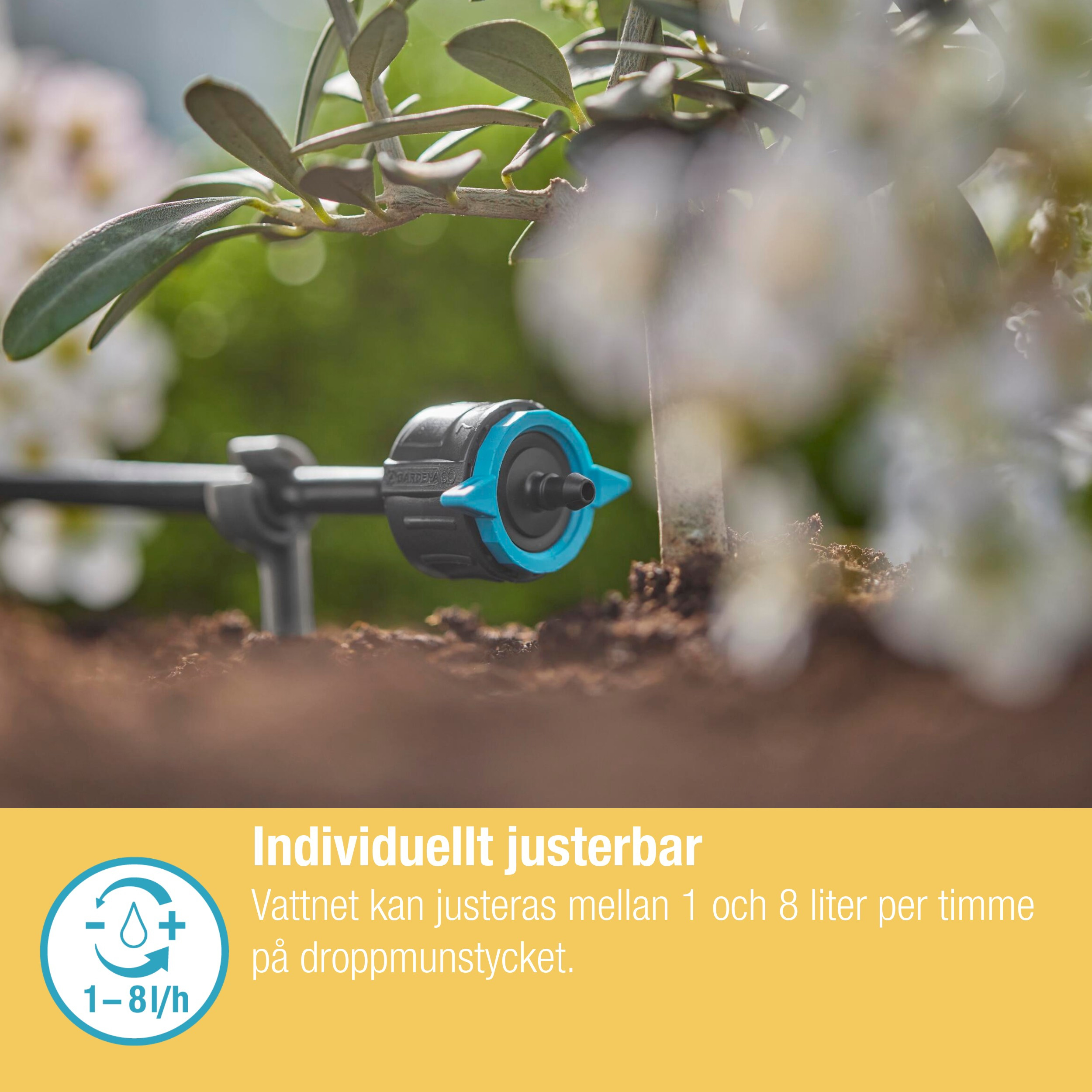 Dryppspredere Gardena Micro-Drip Justerbar 1-8 l/h Trykkregulerende