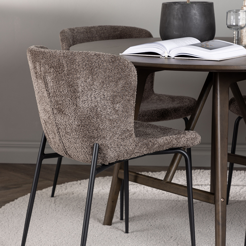 Matgrupp Venture Home Kaseidon Ø100 cm med 4 st Modesto stol Mørkegrå