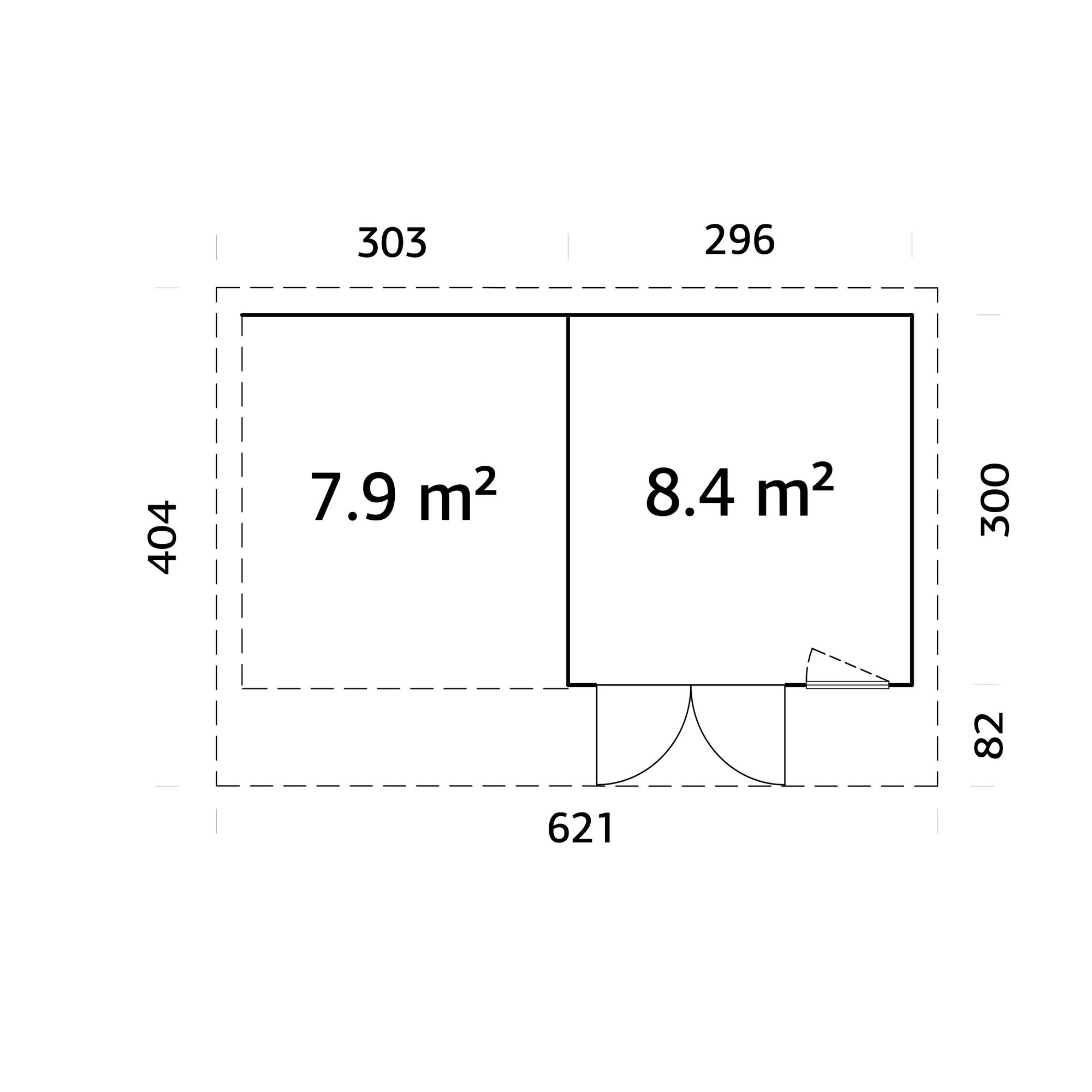 Hagestue Palmako Aurelia 17,2 m² (inv. 16,3 m²)