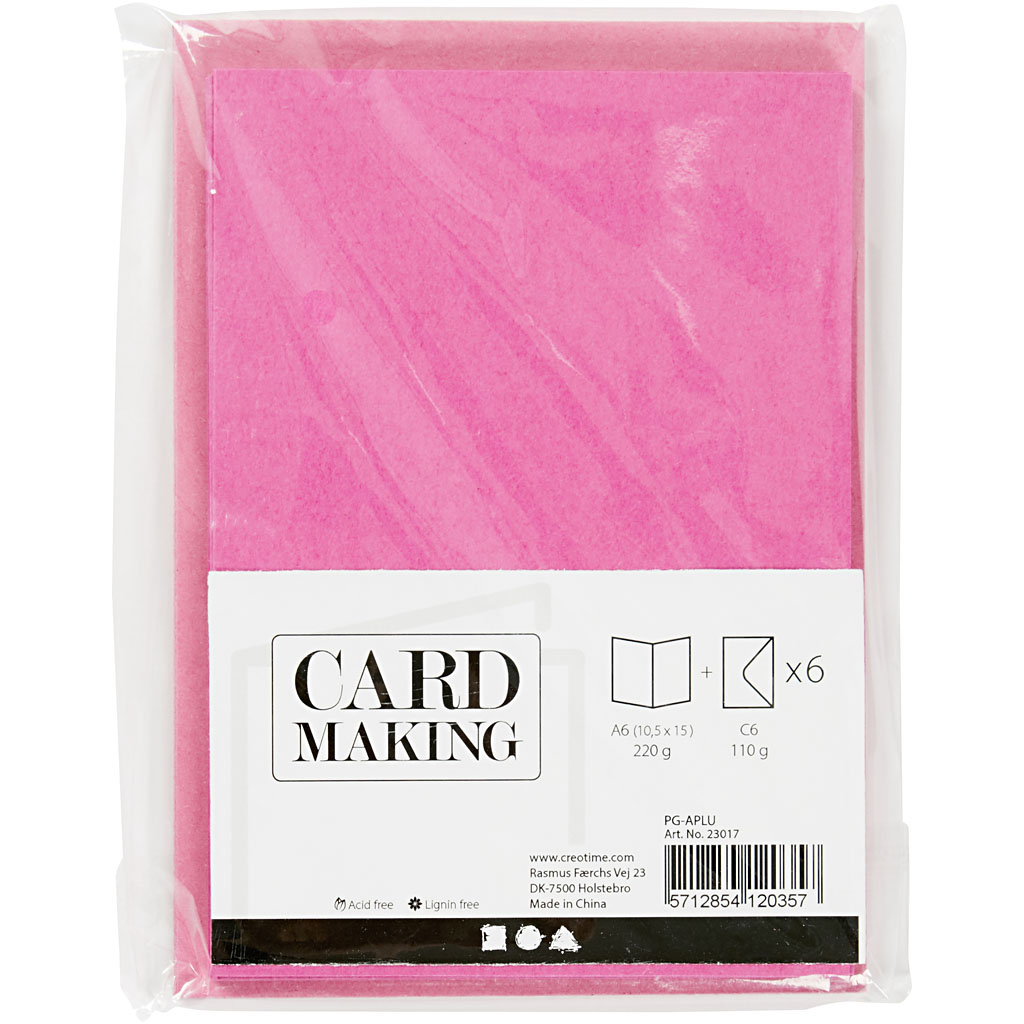 Kort Creativ Company og Konvolutt Kort str 10,5x15 cm Konvolutt str 11,5x16,5 cm 6 stk 1 Pk