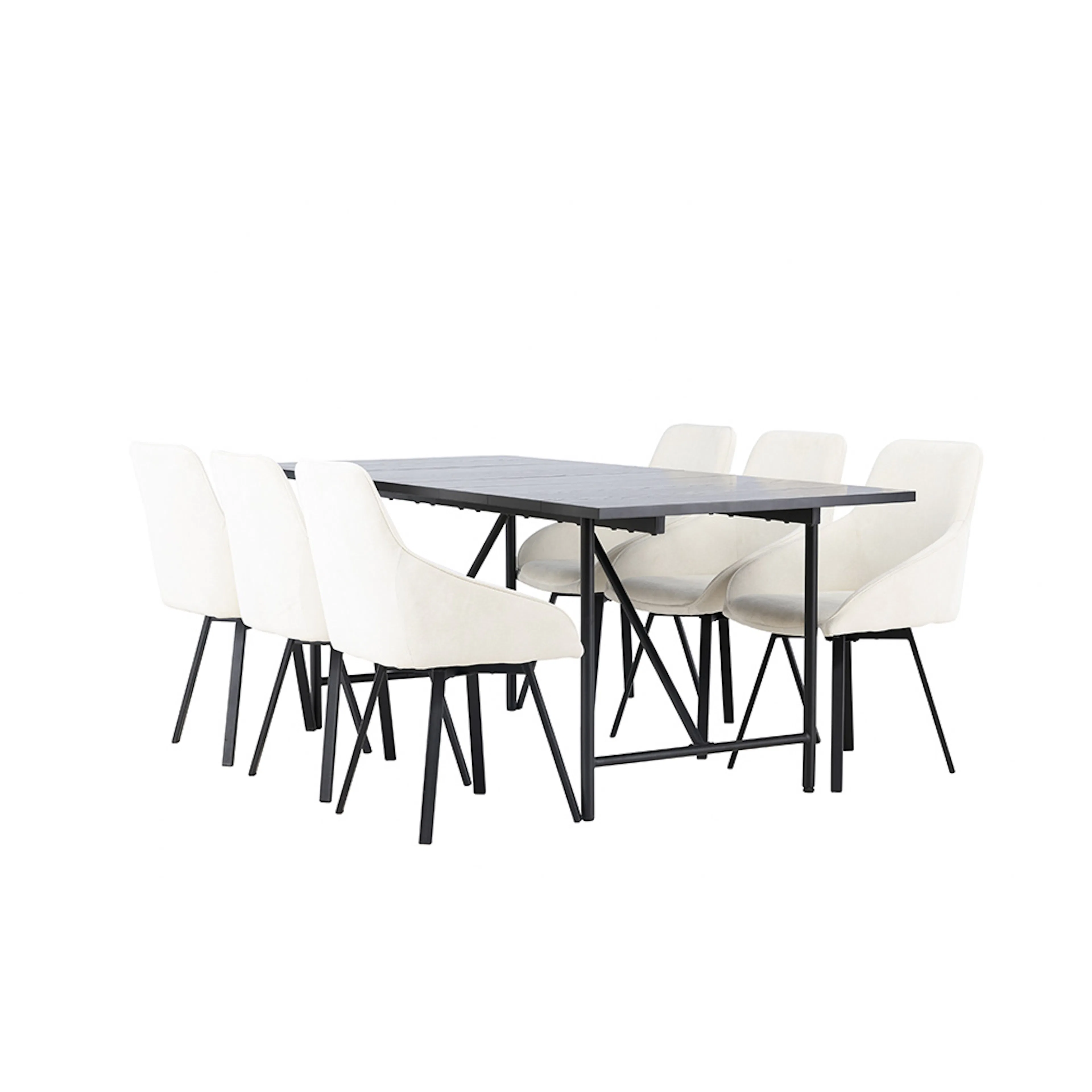 Spisegruppe Venture Home Astrid med 6 Rosie Stoler
