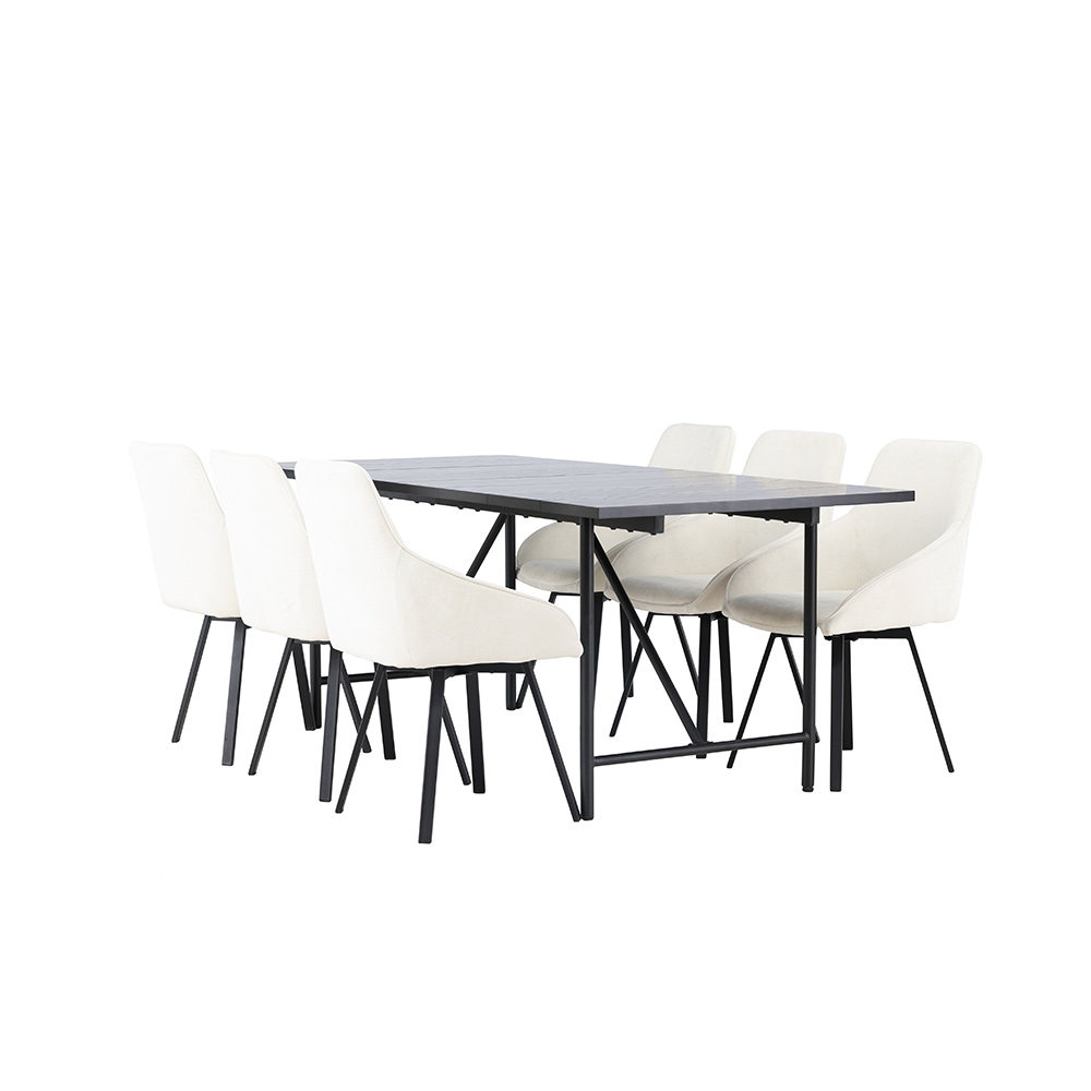Spisegruppe Venture Home Astrid med 6 Rosie Stoler